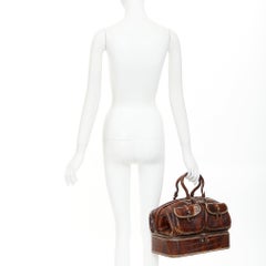 rare DIOR John Galliano 2005 Runway Limited Voyage scaled leather bag