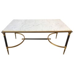 Rare Directoire Coffee Table with Unusual Marble Top by Maison Charles