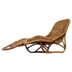 Rare Dirk Van Sliedregt Rattan Chaise