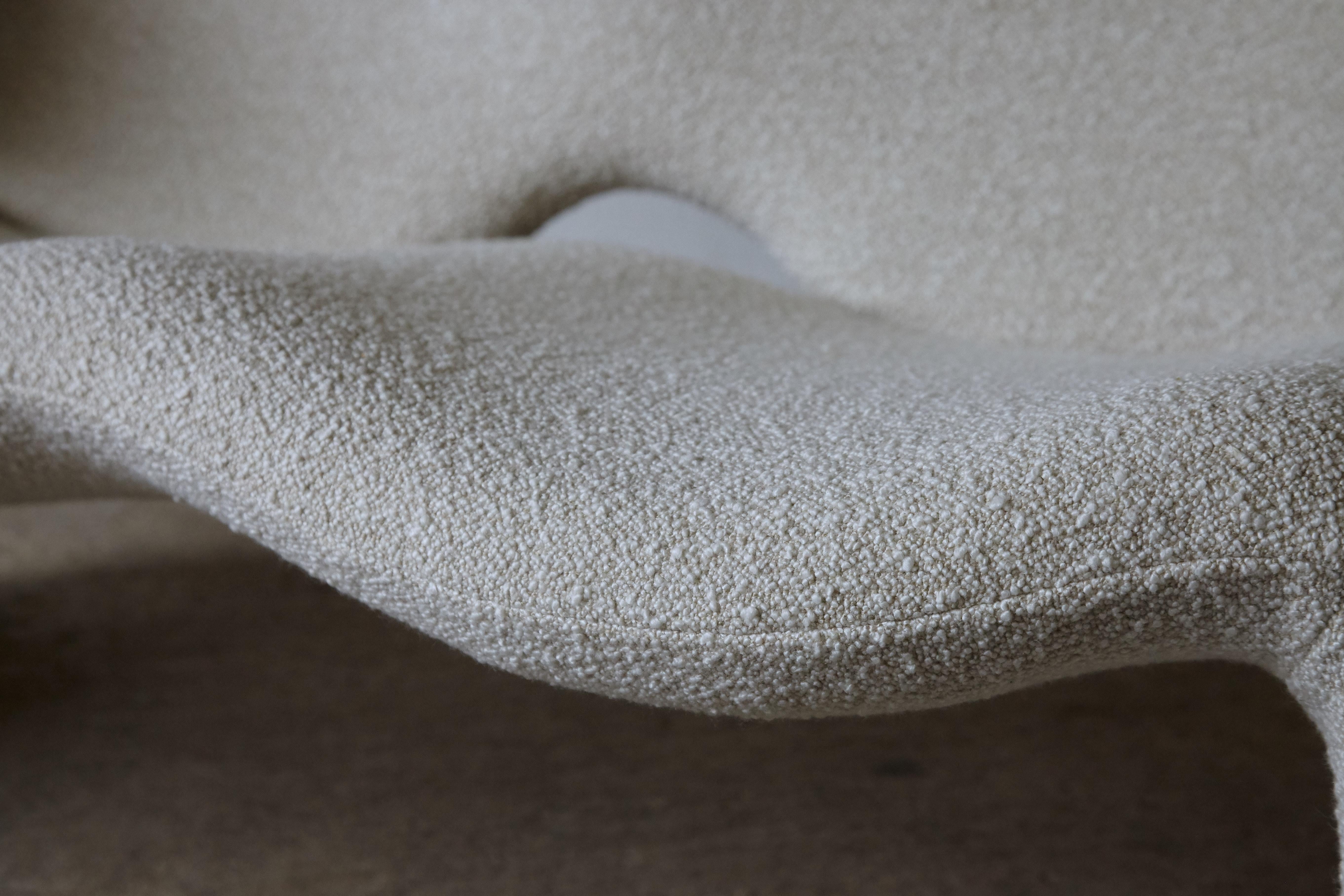 Rare Djinn Sofa by Olivier Mourgue, New 100% Wool Boucle Fabric, France, 1960s For Sale 6