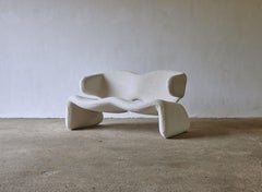 Rare canapé Djinn d'Olivier Mourgue, nouveau tissu 100 % laine bouclée, France, années 1960