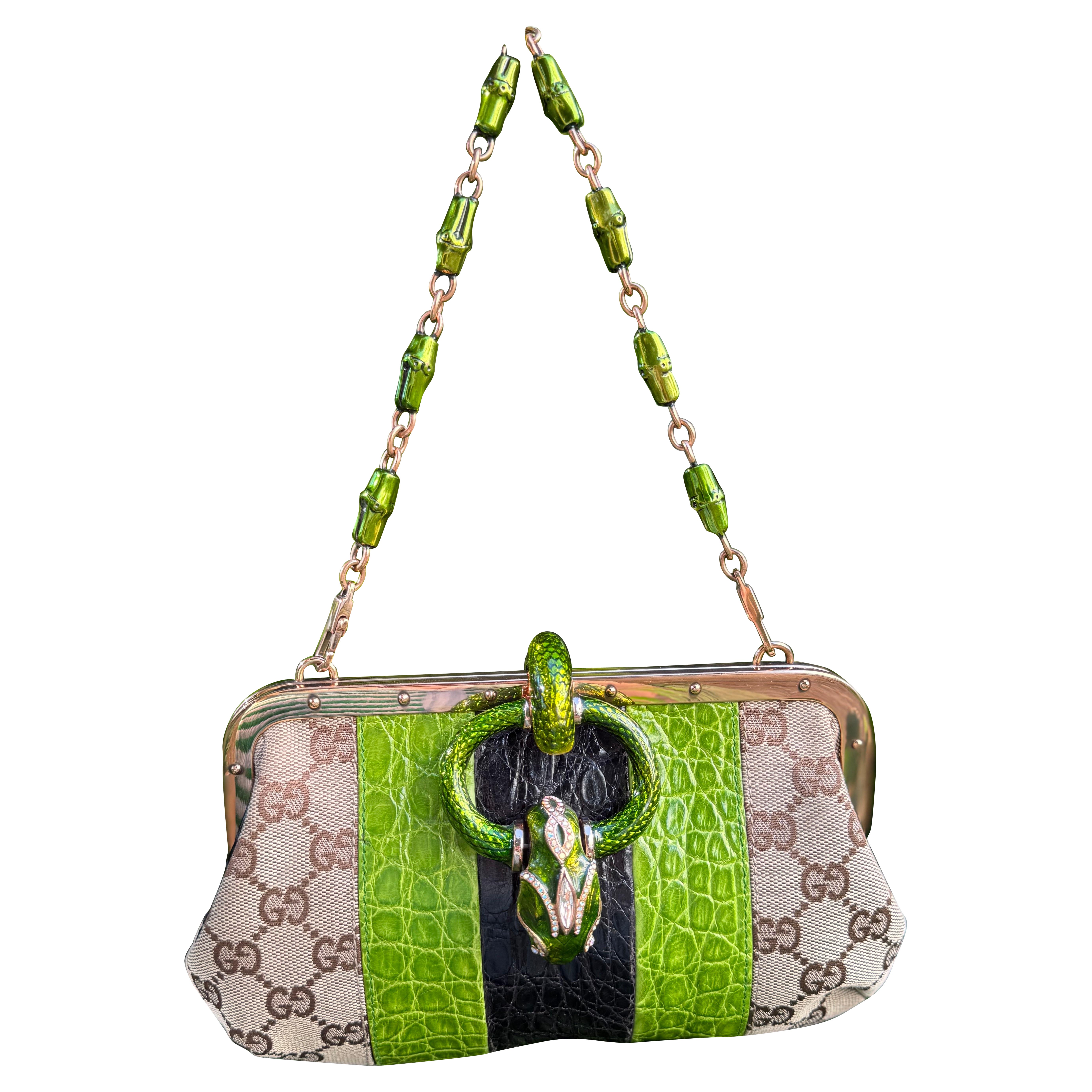 Rara borsa documentata Gucci SS 2004 by Tom Ford Runway Dragon in vendita