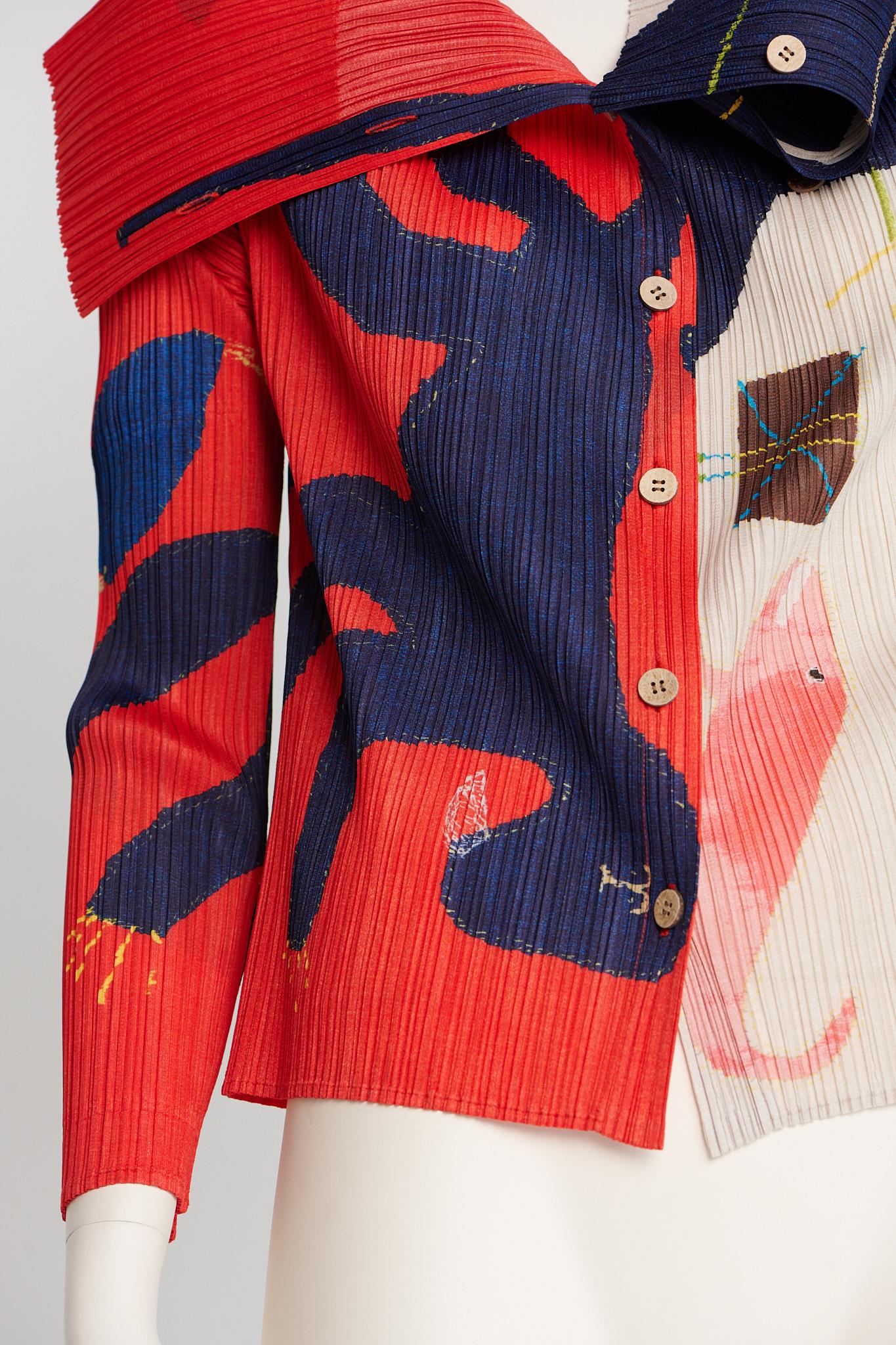 Raramente documentata Pleats Please Issey Miyake Top cardigan a pieghe, FW1999 in vendita 5