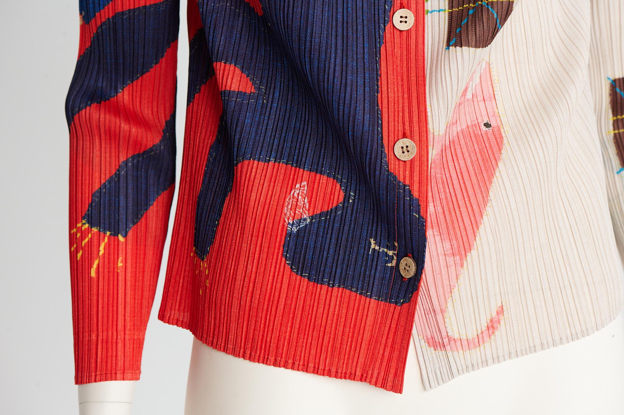 Raramente documentata Pleats Please Issey Miyake Top cardigan a pieghe, FW1999 in vendita 6