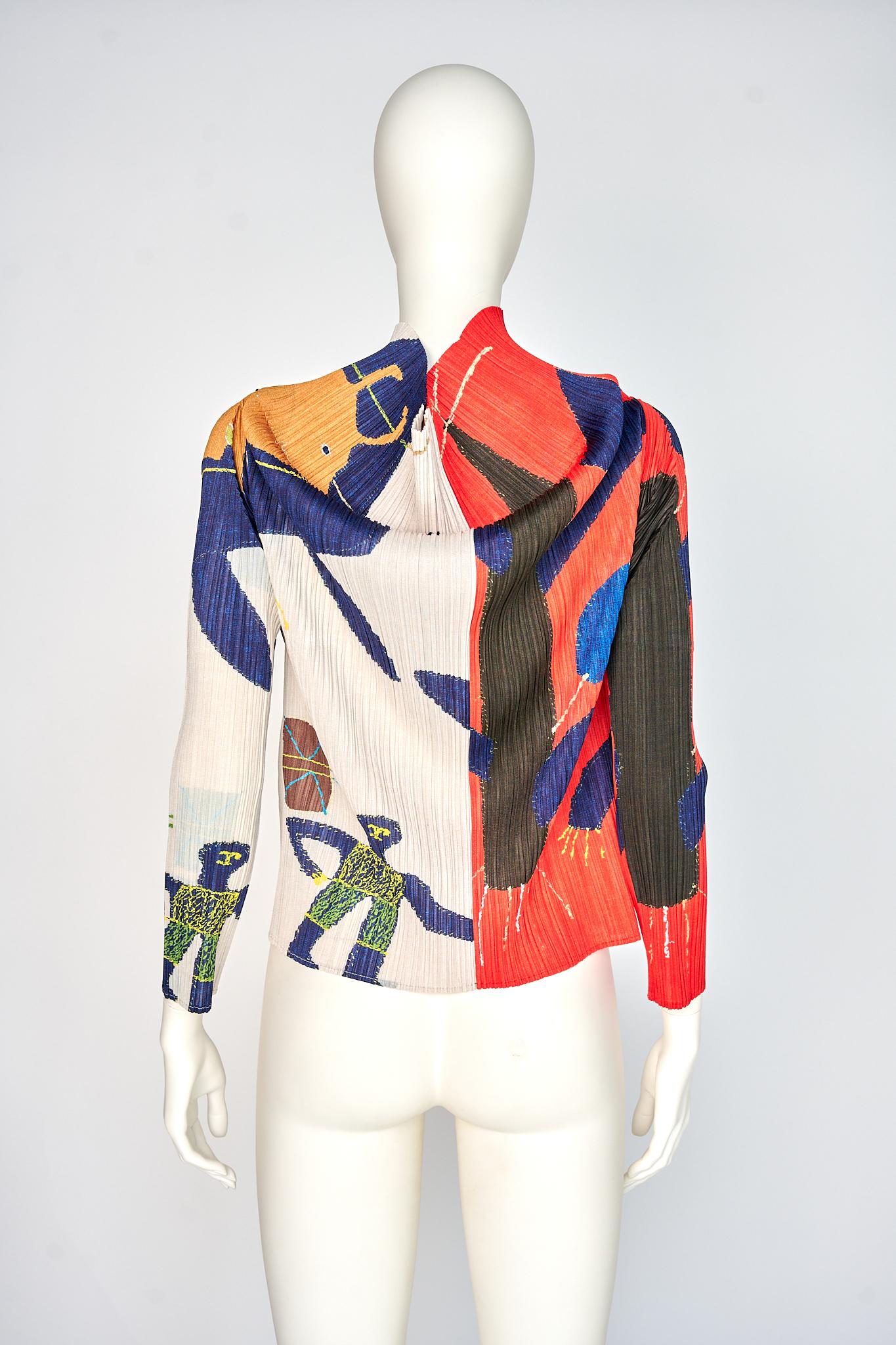 Raramente documentata Pleats Please Issey Miyake Top cardigan a pieghe, FW1999 in vendita 10