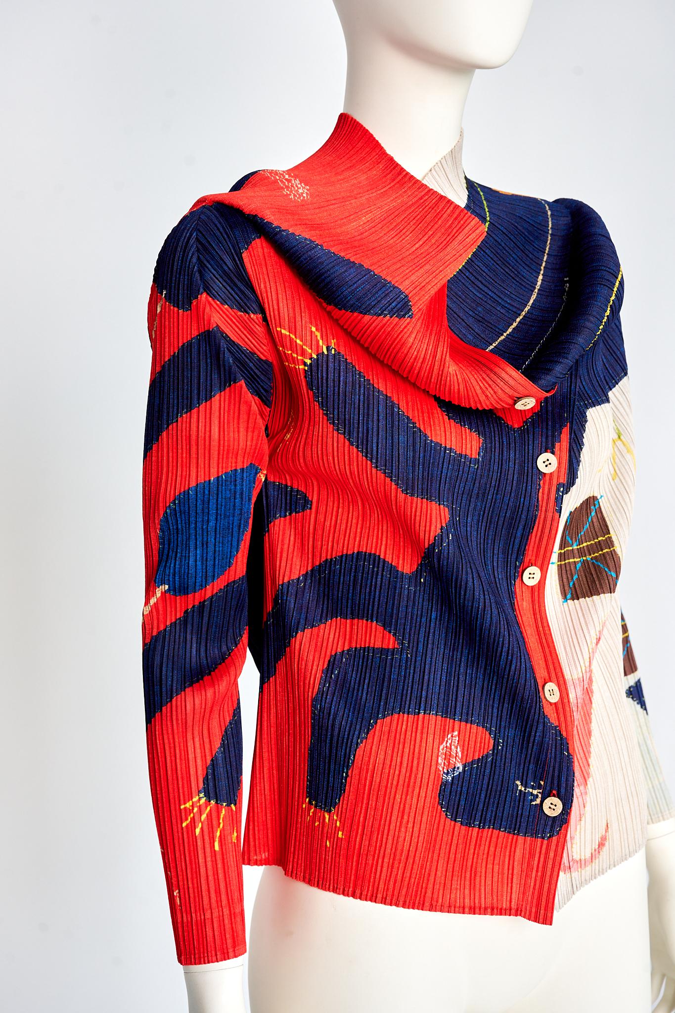 Raramente documentata Pleats Please Issey Miyake Top cardigan a pieghe, FW1999 in vendita 15