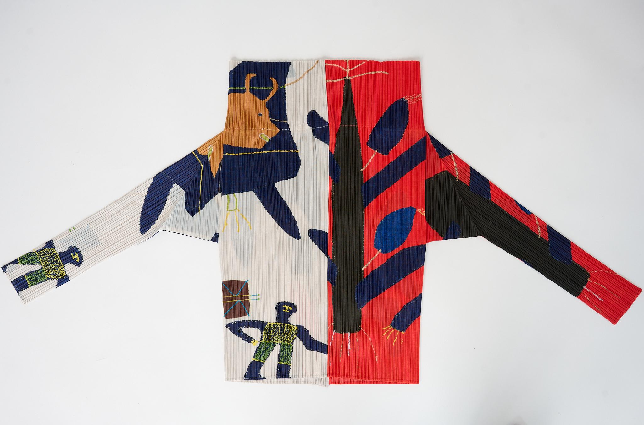 da uomo o donna Raramente documentata Pleats Please Issey Miyake Top cardigan a pieghe, FW1999 in vendita