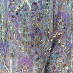 rare DOLCE GABBANA 2000 blue purple iridescent jewel embellished pants M