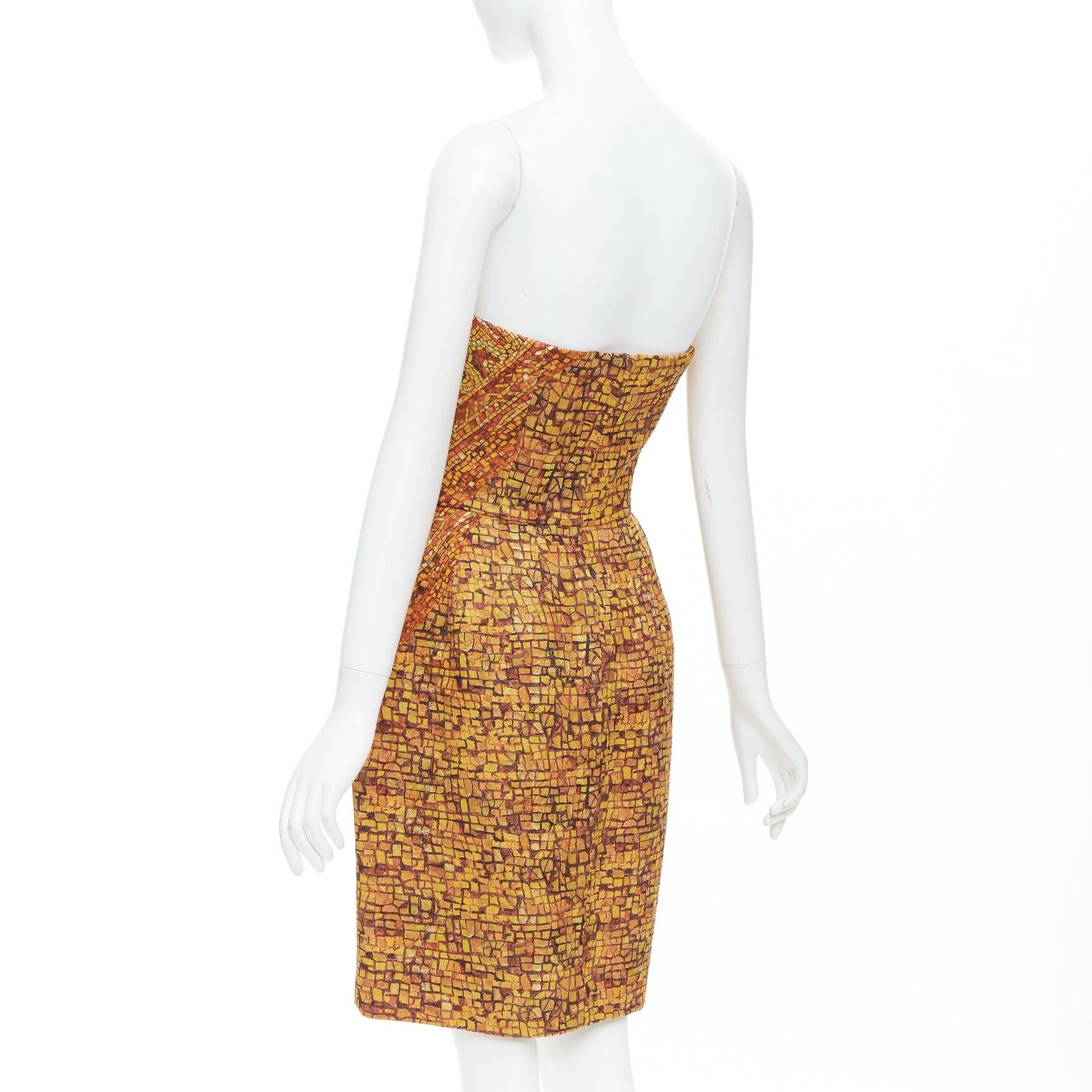 rare DOLCE GABBANA 2013 Runway gold byzantine mosaic stain glass dress IT40 S 1