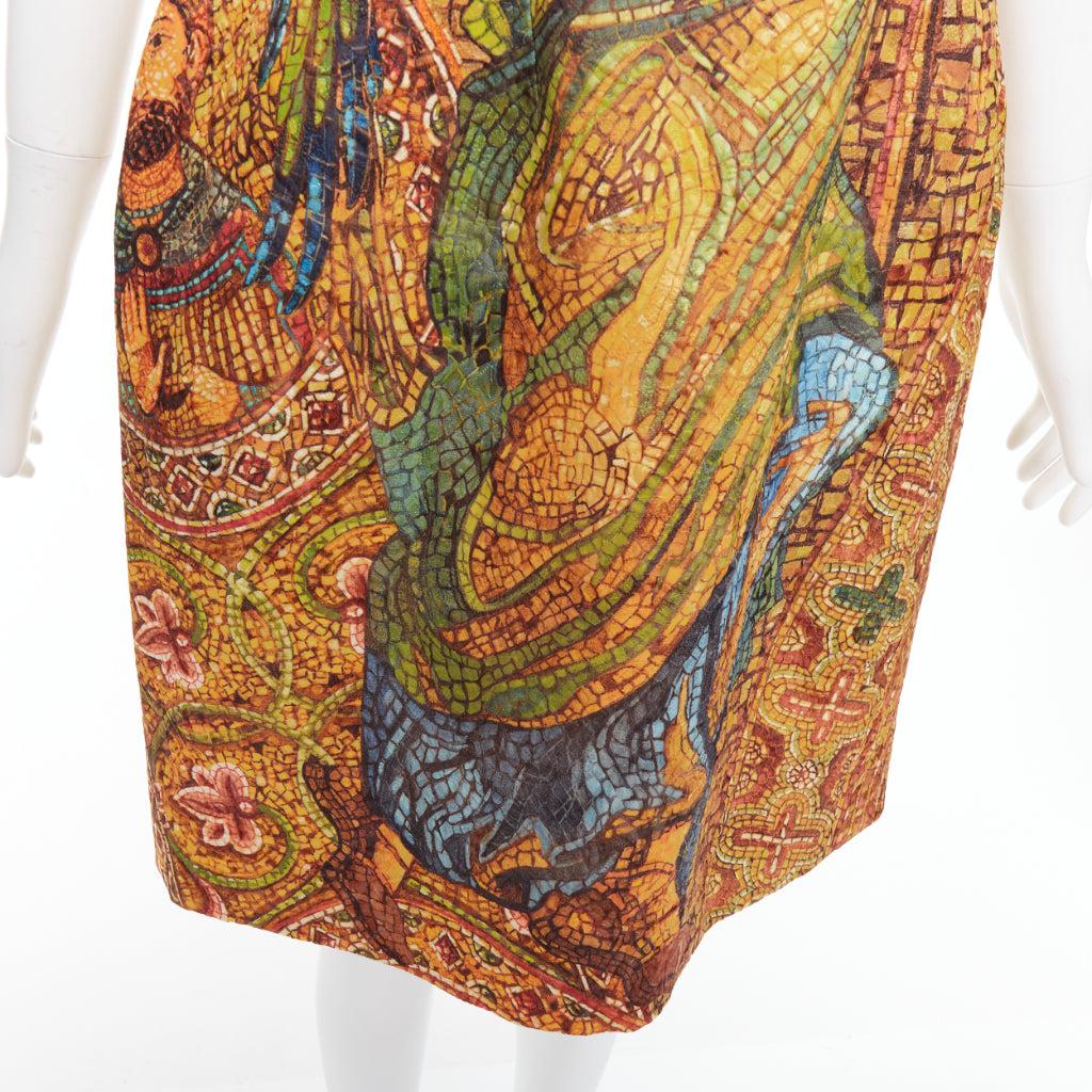 rare DOLCE GABBANA 2013 Runway gold byzantine mosaic stain glass dress IT40 S 3