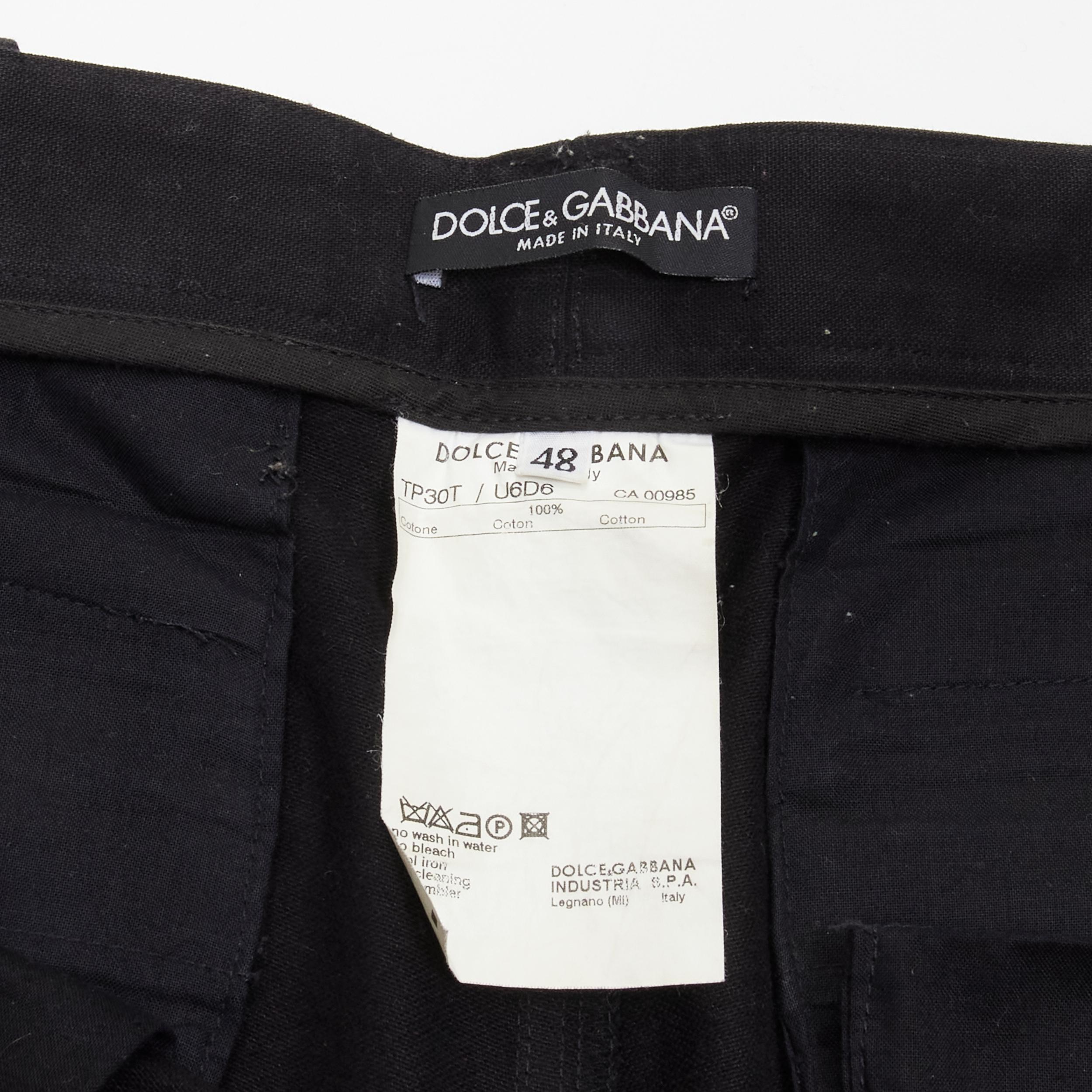 rare DOLCE GABBANA black bondage strap buckles boot cut flared pants IT48 M 5