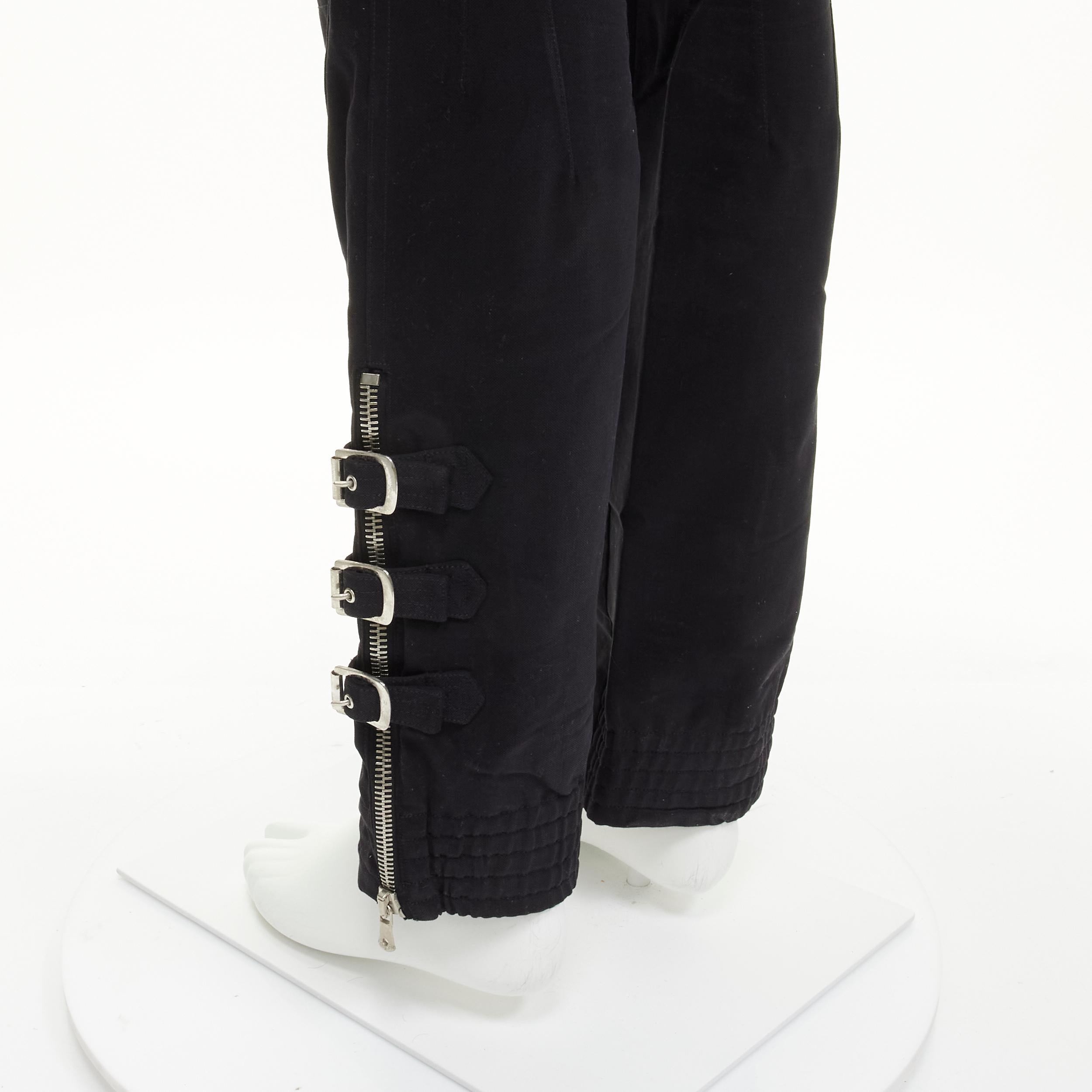 rare DOLCE GABBANA black bondage strap buckles boot cut flared pants IT48 M 2