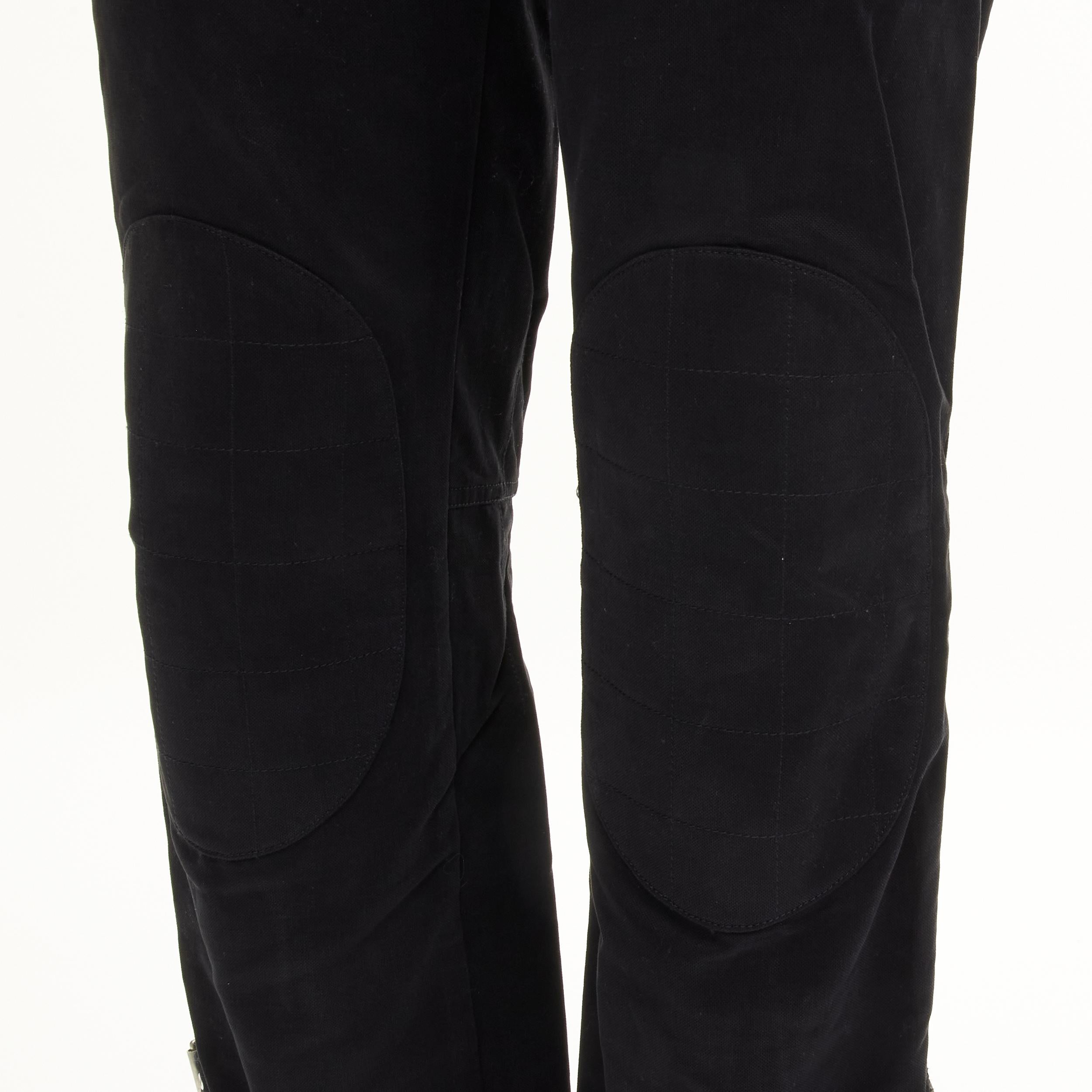 rare DOLCE GABBANA black bondage strap buckles boot cut flared pants IT48 M 4