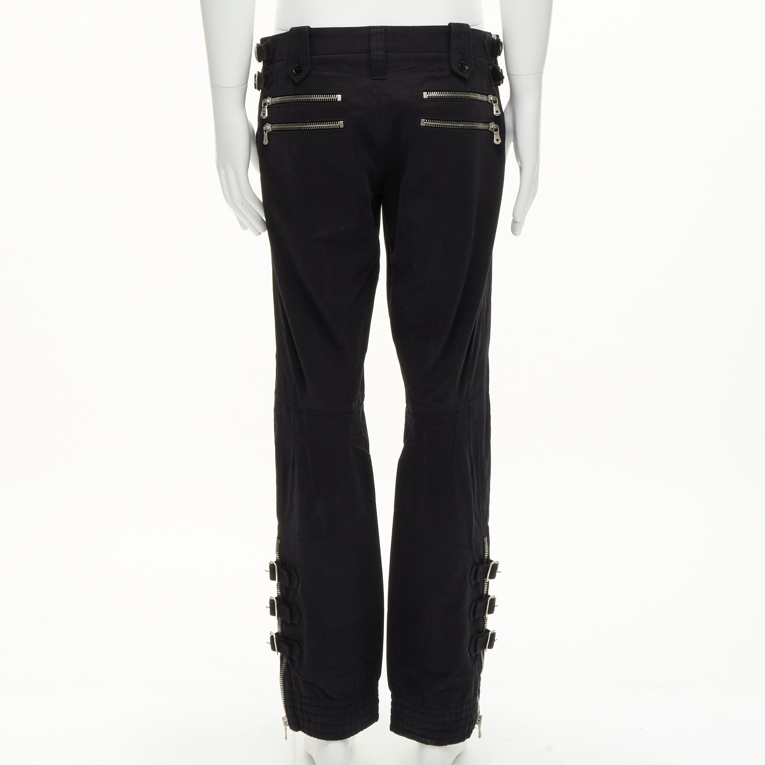 rare DOLCE GABBANA black bondage strap silver buckles boot cut flared pants IT48 M
Reference: TGAS/D00042
Brand: Dolce Gabbana
Designer: Domenico Dolce and Stefano Gabbana
Material: Cotton
Color: Black
Pattern: Solid
Closure: Zip Fly
Extra Details: