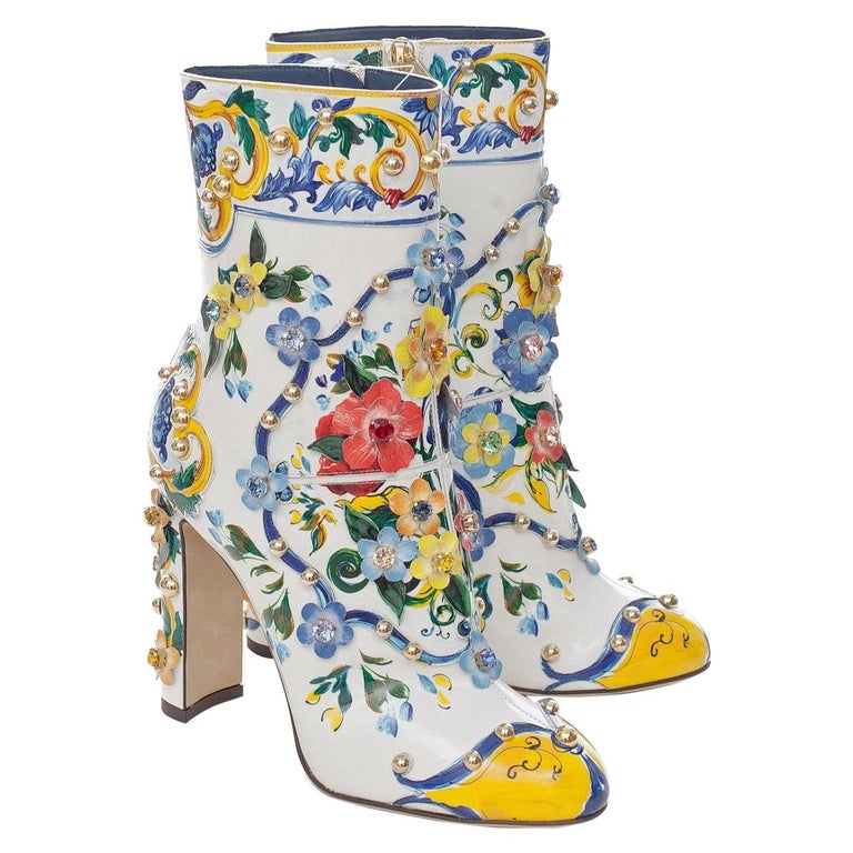 painted leather boots