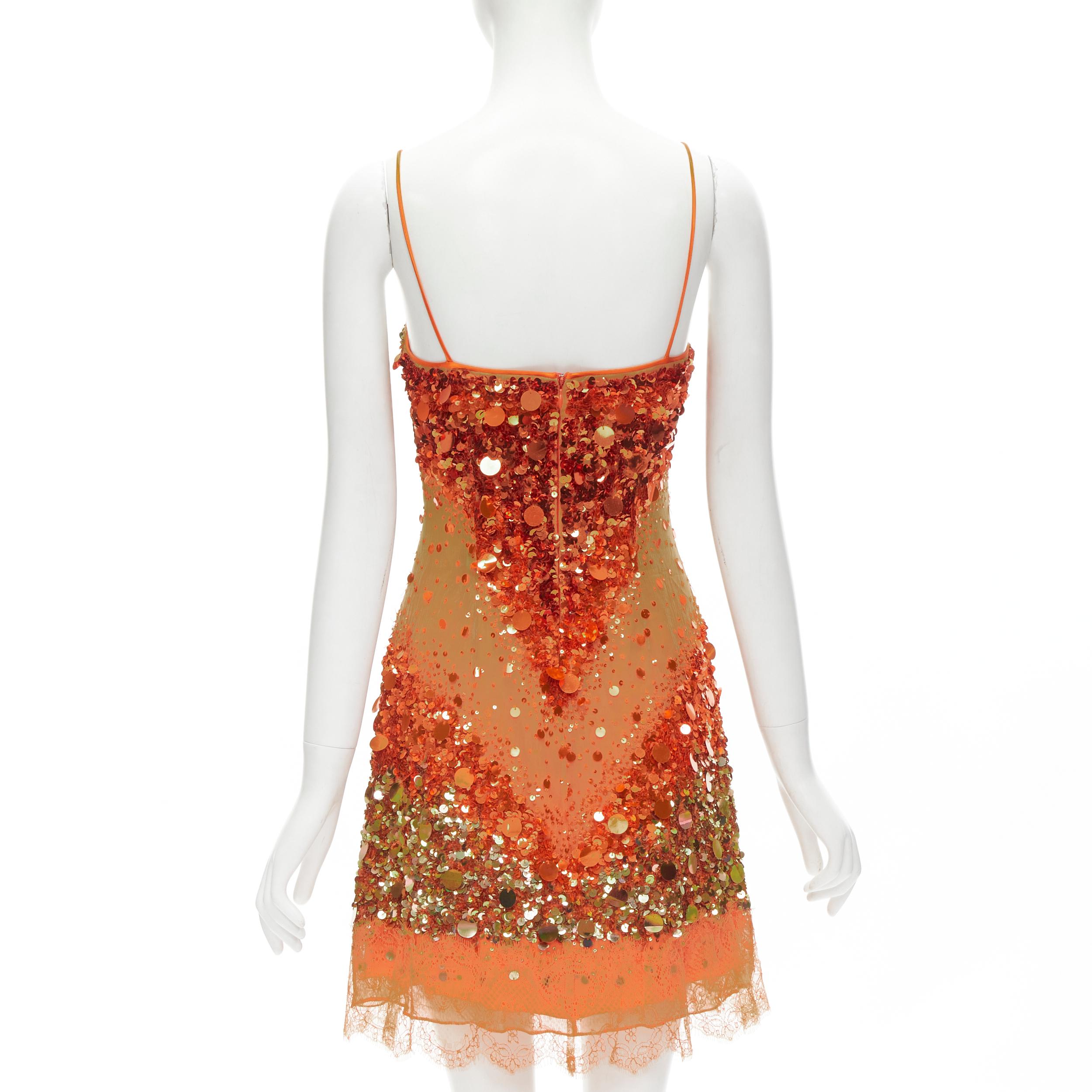 orange sequin suit