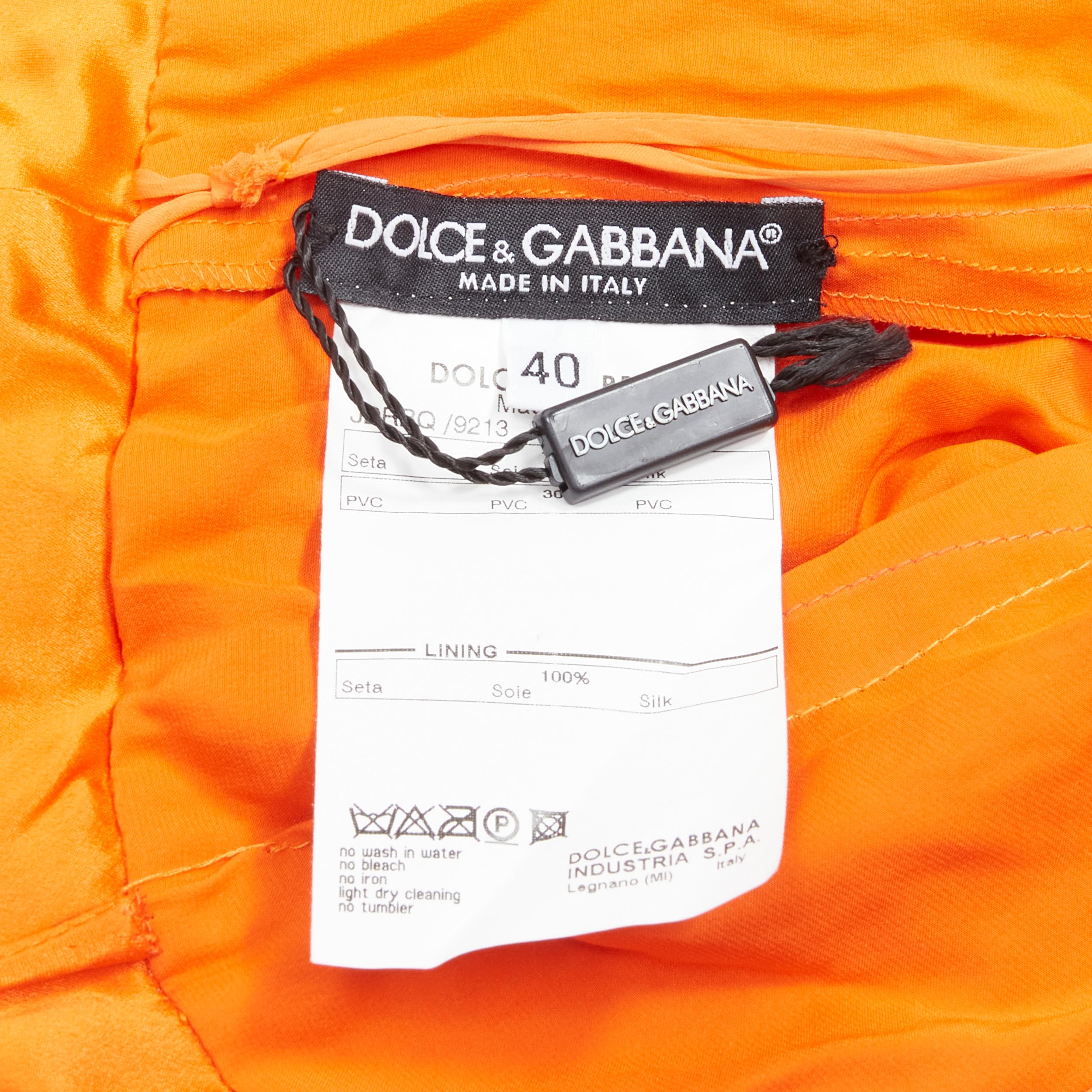 rare DOLCE GABBANA orange paillette sequins lace flapper cocktail dress IT40 S 2