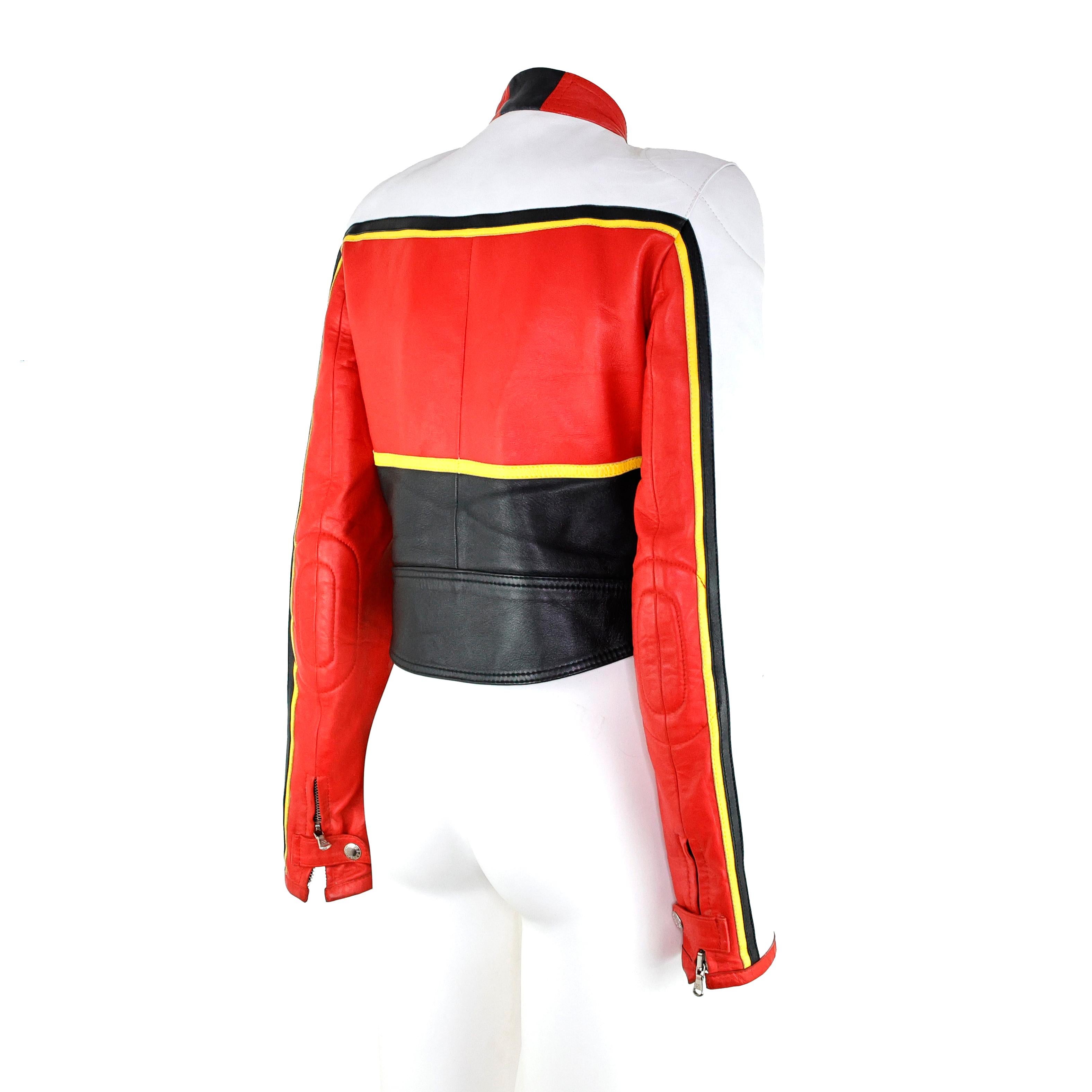 Rara chaqueta motera de piel Dolce & Gabbana S/S 2001 Runway en Bueno estado para la venta en Bressanone, Trentino-Alto Adige