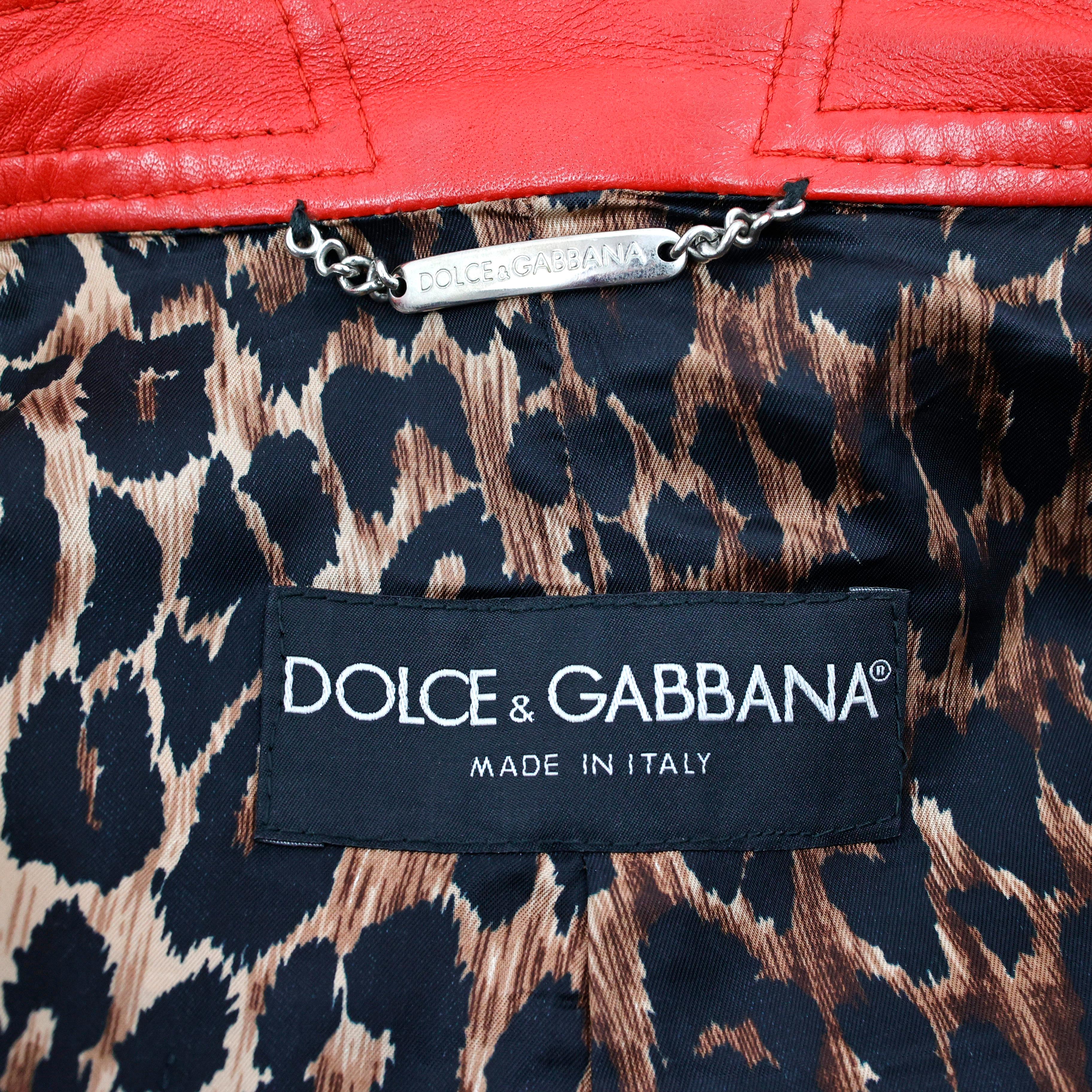 De las mujeres Rara chaqueta motera de piel Dolce & Gabbana S/S 2001 Runway en venta