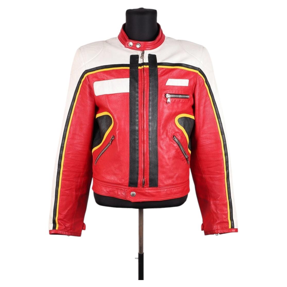 Seltene Dolce & Gabbana Biker-Lederjacke aus der Frühjahr/Sommer-Kollektion 2001, präsentiert von Gisele Bündchen