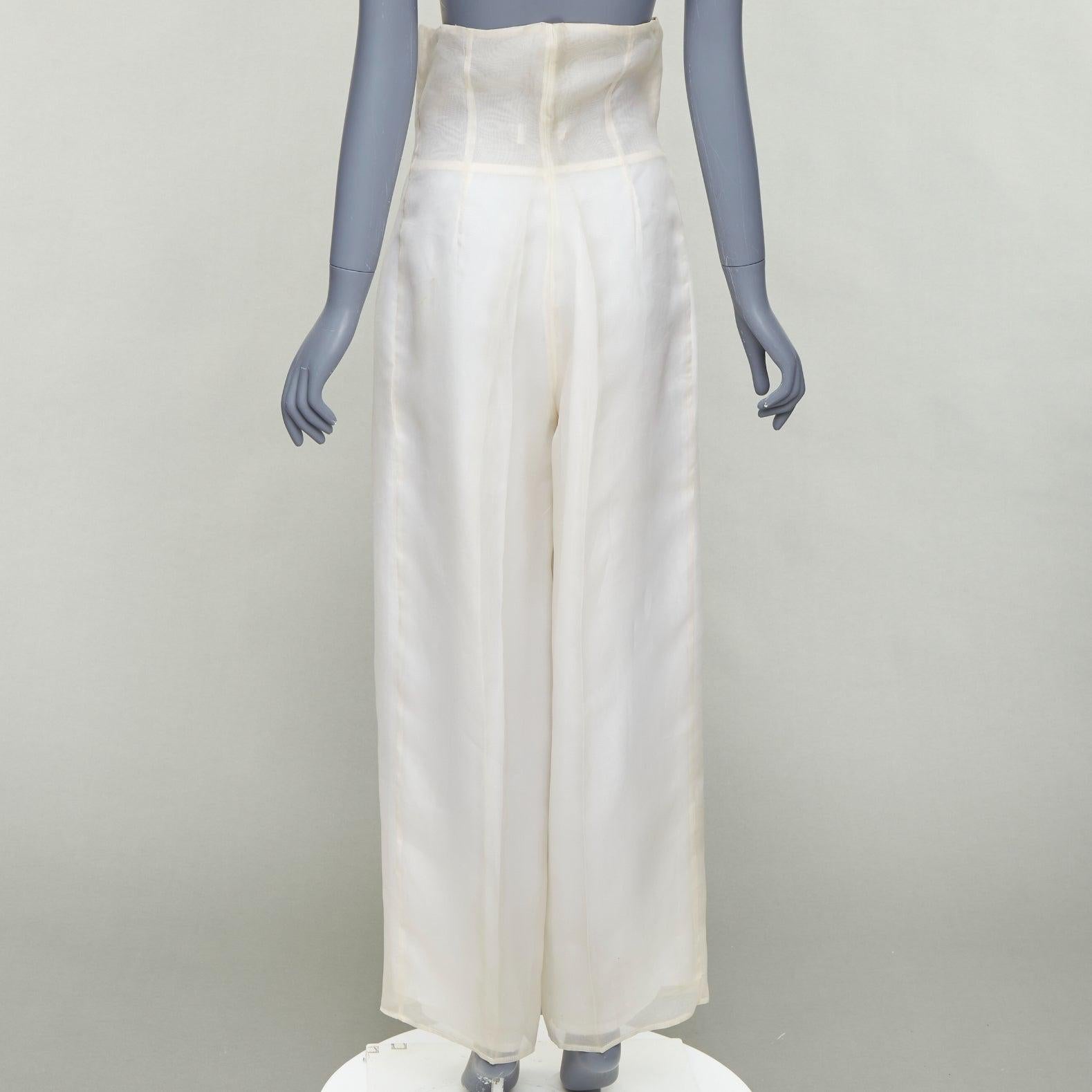 rare DOLCE GABBANA Vintage silk oversized coat wide leg crop pants suit IT40 S For Sale 5