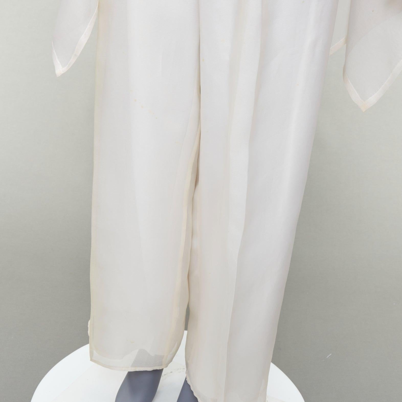 rare DOLCE GABBANA Vintage silk oversized coat wide leg crop pants suit IT40 S For Sale 6