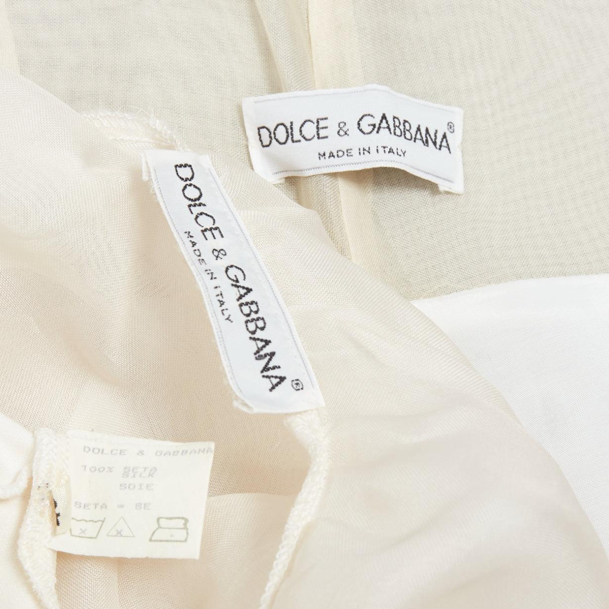 rare DOLCE GABBANA Vintage silk oversized coat wide leg crop pants suit IT40 S For Sale 7