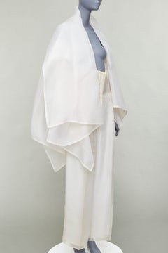 rare DOLCE GABBANA Vintage silk oversized coat wide leg crop pants suit IT40 S