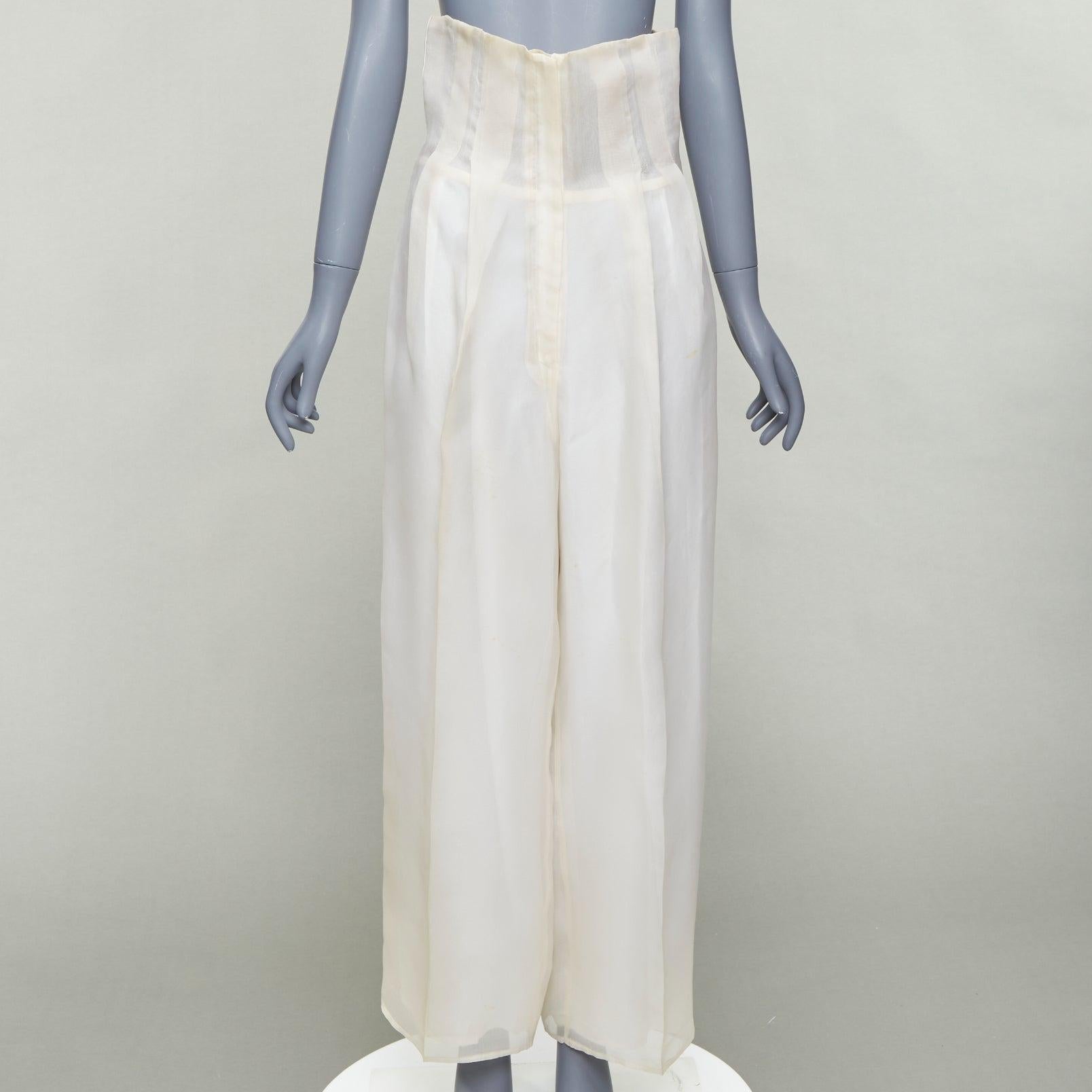 rare DOLCE GABBANA Vintage silk oversized coat wide leg crop pants suit IT40 S For Sale 4