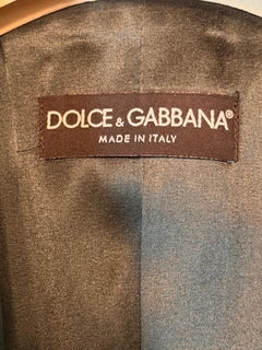 Dolce & Gabbana Emerald Green Silk Mikado Double-Breasted Blazer IT 38 Authentic