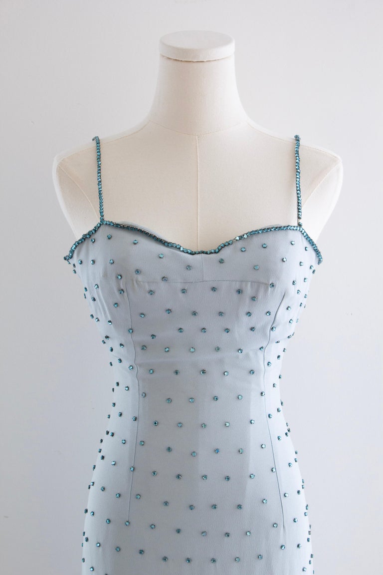 Rare Dolce&Gabbana Vintage S/S 1995 Light Blue Crystal Embellished Mini Dress For Sale at 1stDibs Rare Dolce&Gabbana Vintage S/S 1995 Light Blue Crystal Embellished Mini Dress For Sale at 1stDibs