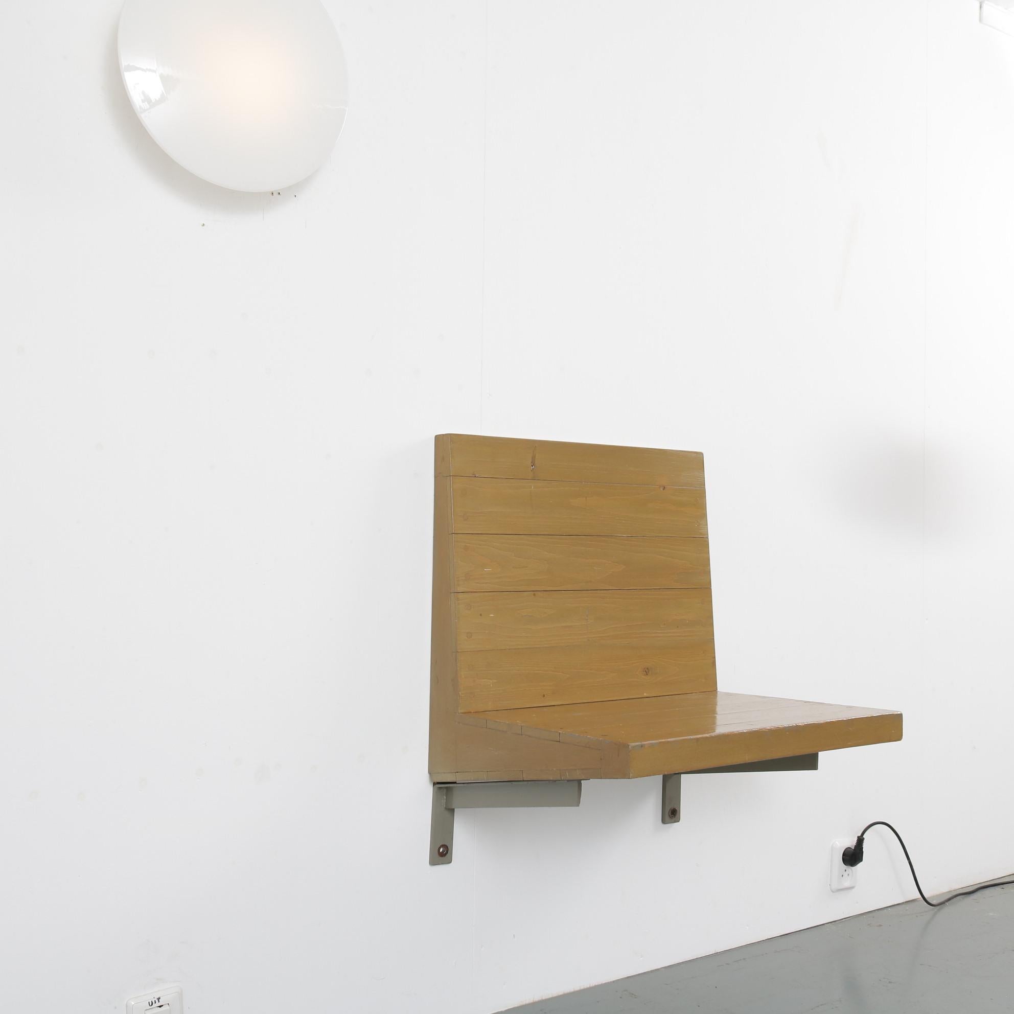 Rare Dom Hans van der Laan Wall Mounted Seat, Netherlands, 1970 For Sale 9