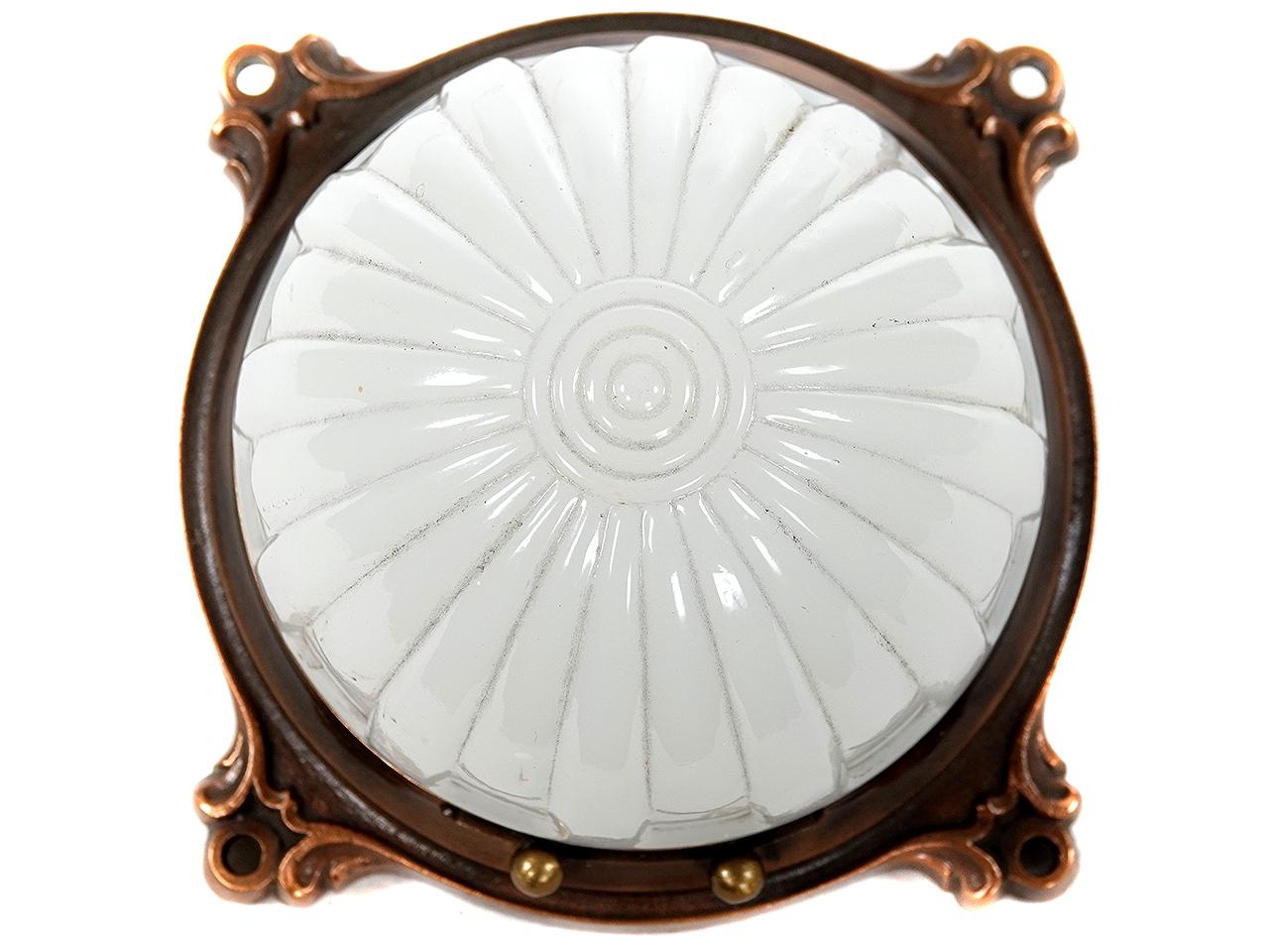 American Rare Domed 1920s Railcar Passageway Light