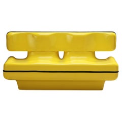 Used Rare Dominique Prevost & Claude Favriau Sofa Bench in Yellow Fiberglass 