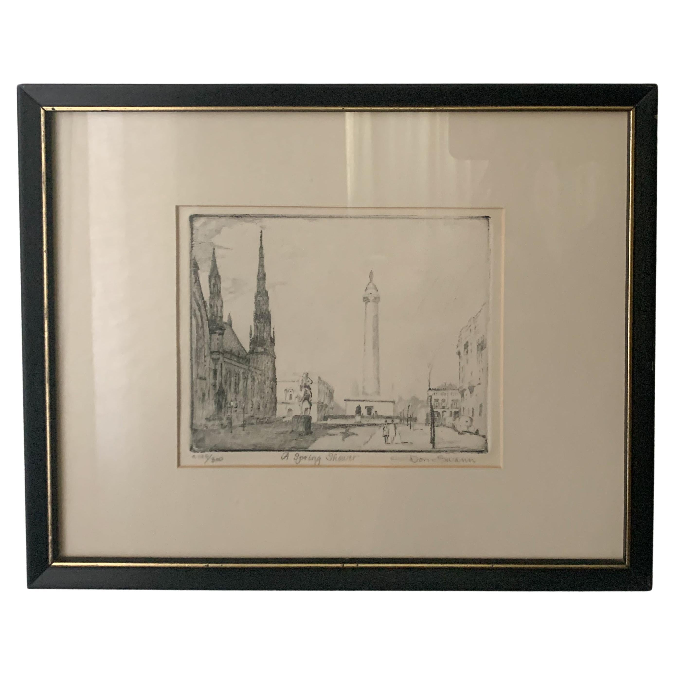  Don Swann (1889-1954) Original Etching Limited Editon  For Sale