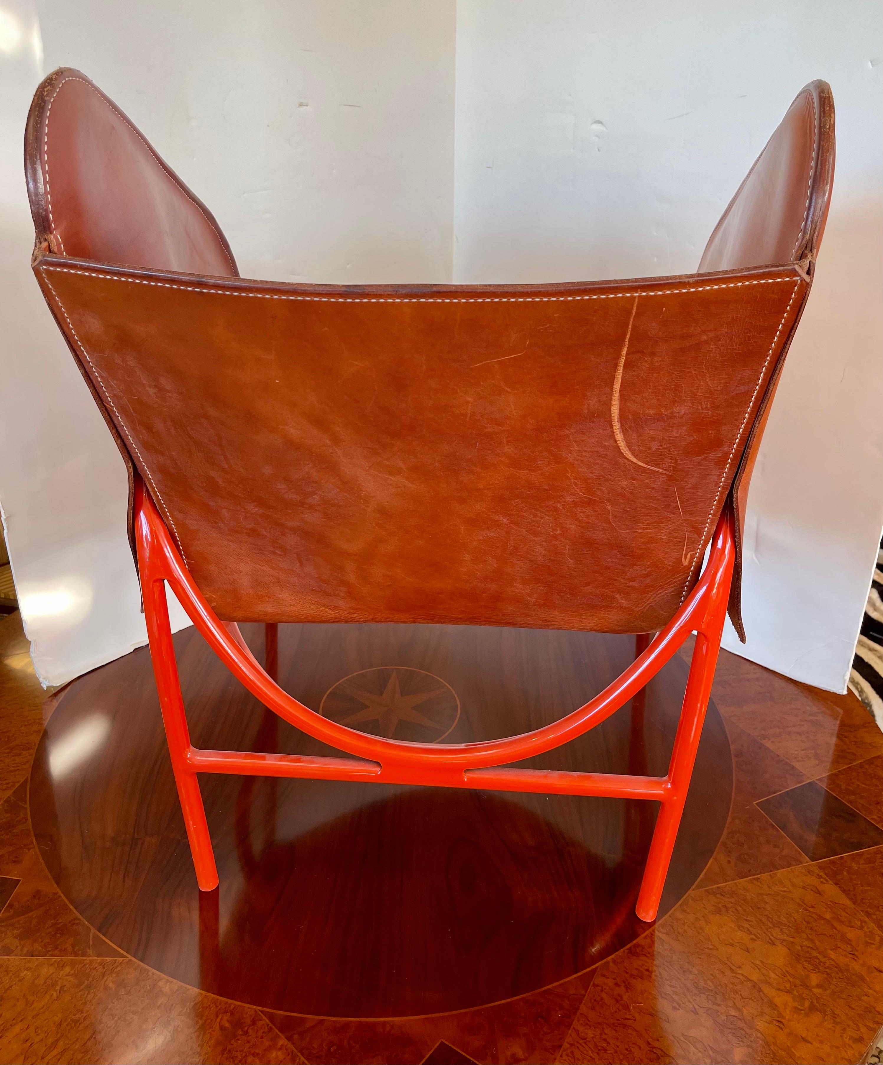 Leather Lounge Chair, 1980s 7
