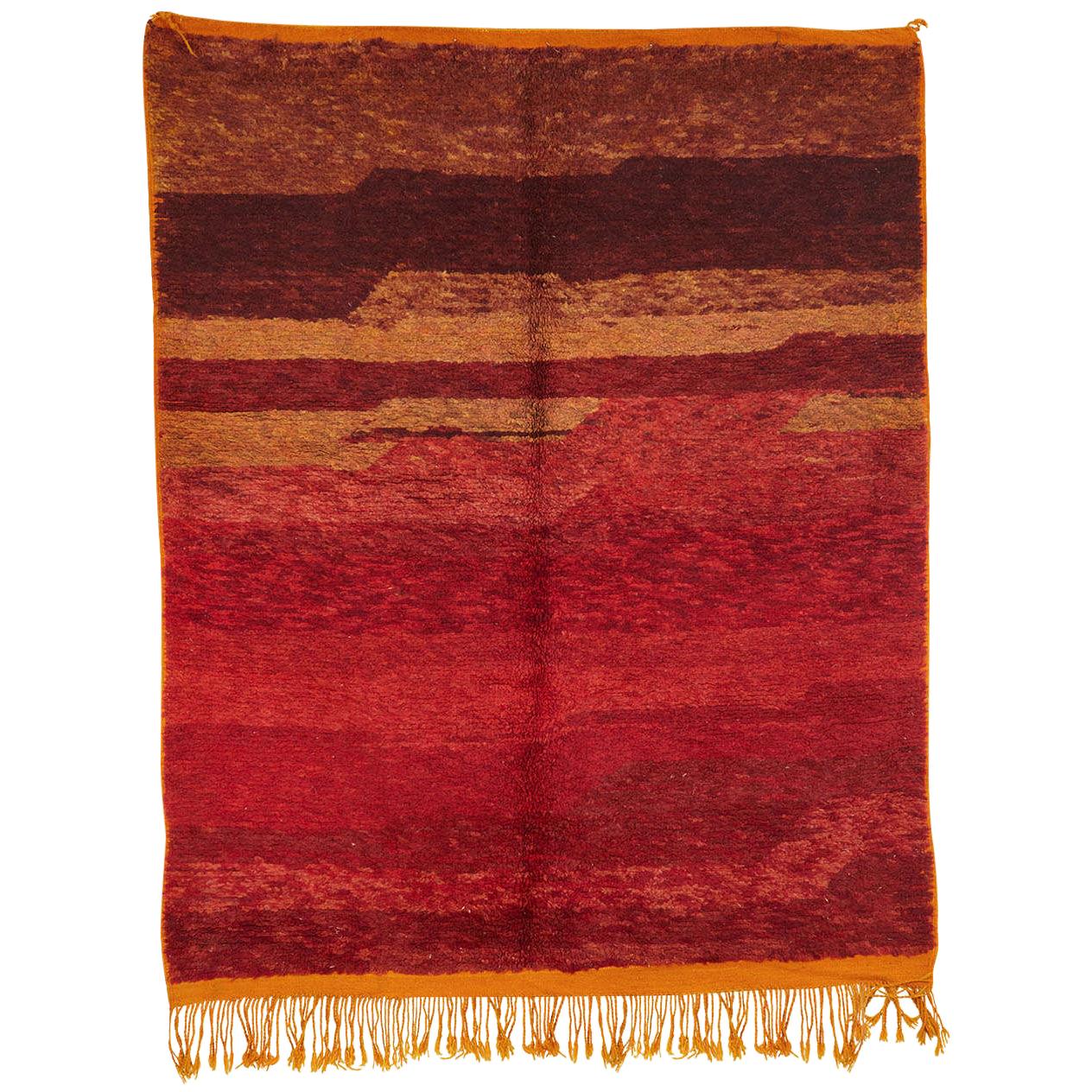 Seltener doppelseitiger marokkanischer Vintage-Teppich aus Berber mit offenem Feld