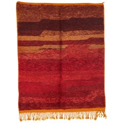 Rare Double Sided Vintage Moroccan Berber Open Field Rug
