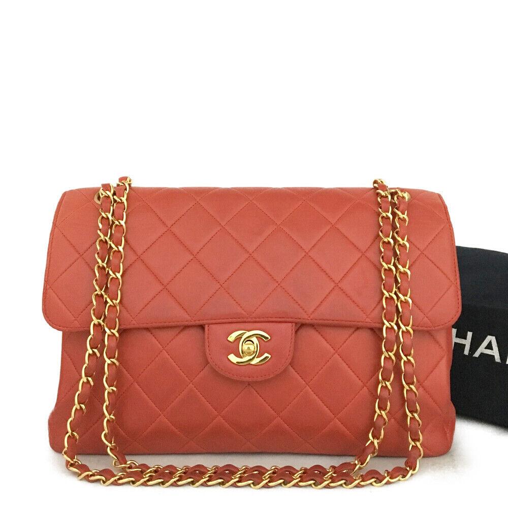 Rare Double Faced Classic Chanel CC Shoulder Bag with Gold hardware.

Red leather exterior with gold Double CC Buckle accents on both sides. This beautiful red Chanel bag look amazing from every angle.  The leather Straps are made from the same