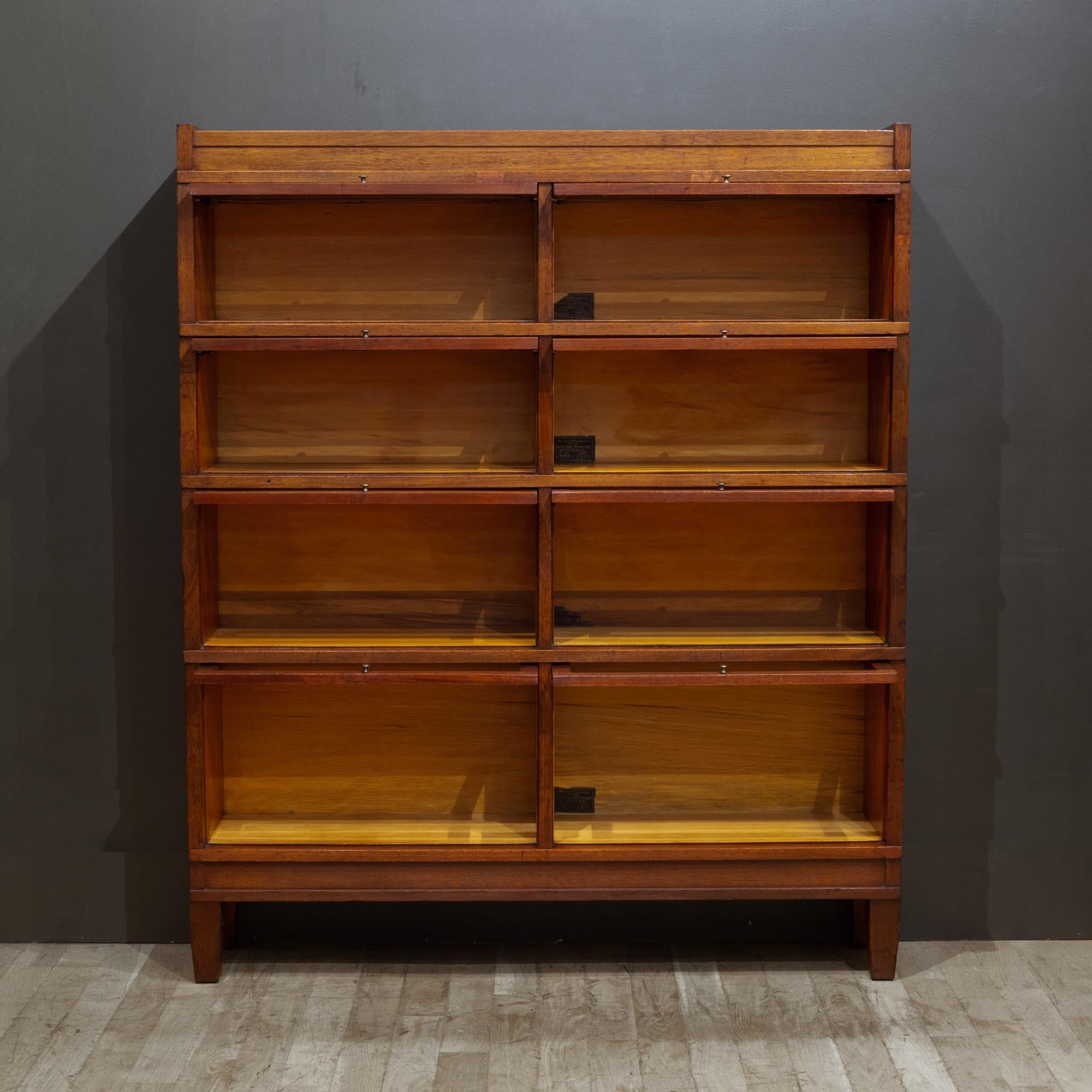 Industrial Rare Double Globe-Wernicke 4 Stack Lawyer's Bookcase c.1910-1915 For Sale