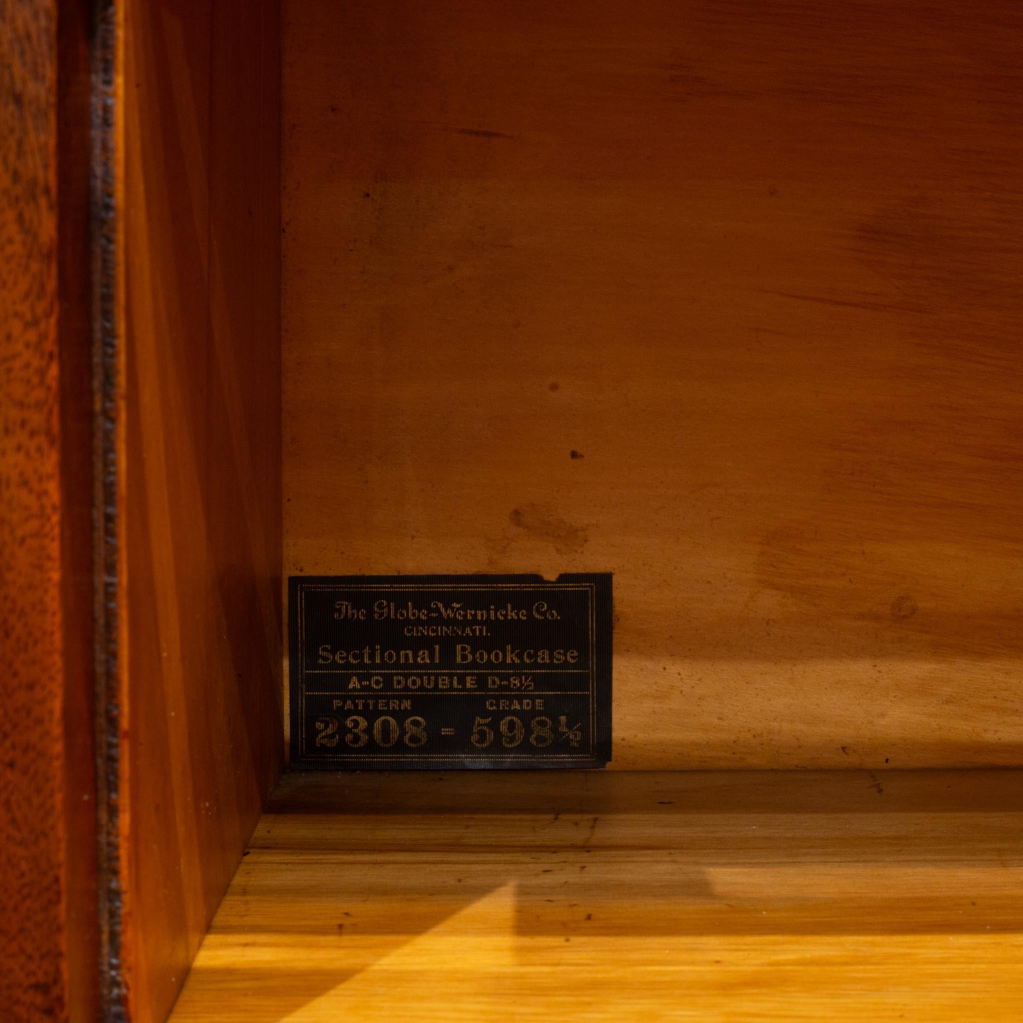 Rare Double Globe-Wernicke 4 Stack Lawyer's Bookcase c.1910-1915 2