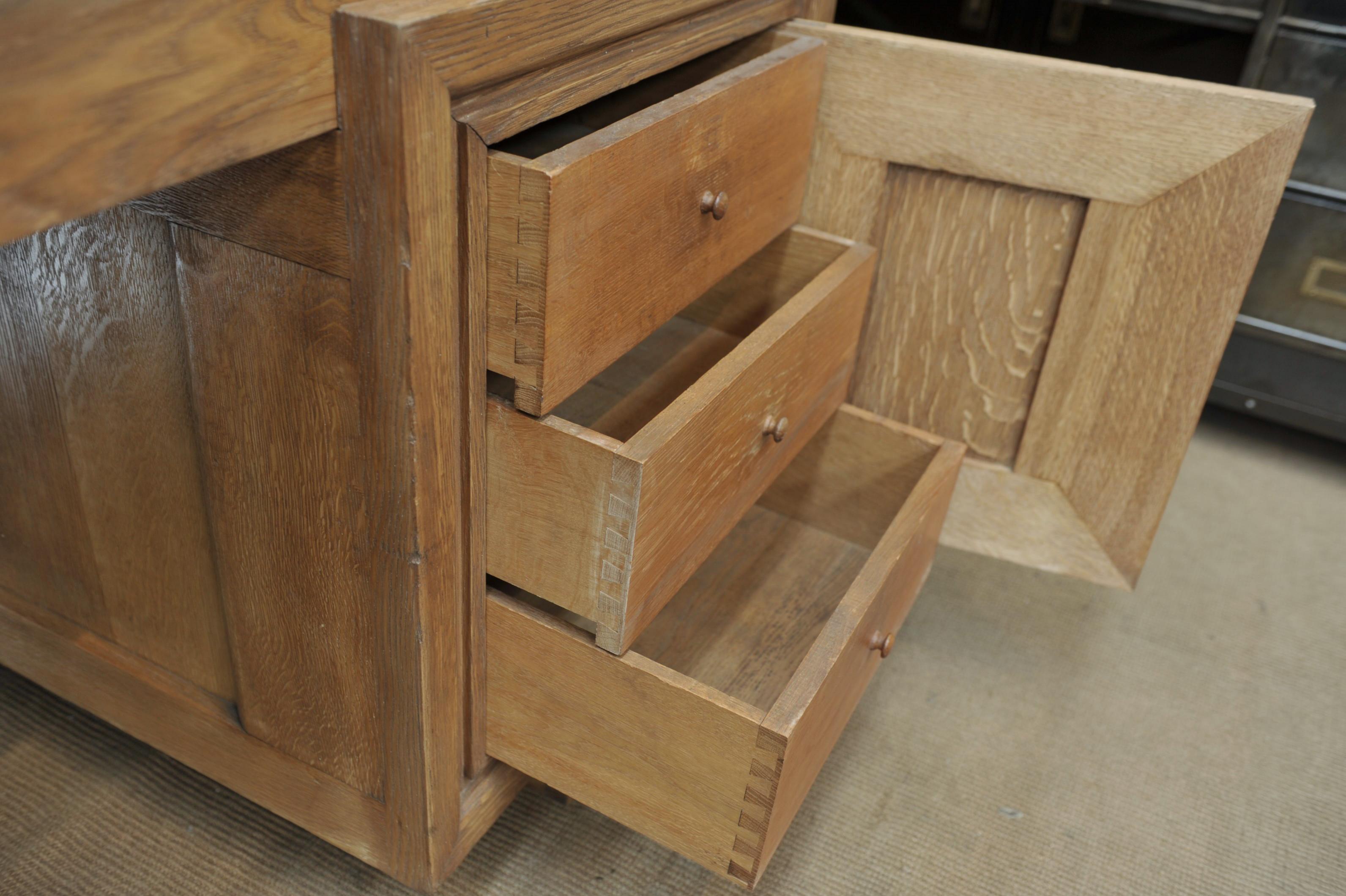 Rare Double Side Desk in Oak by Charles Dudouyt, circa 1940 For Sale 10