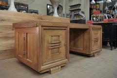 Rare Double Side Desk in Oak by Charles Dudouyt, circa 1940