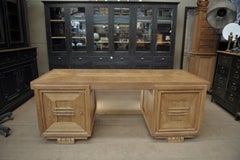 Rare Double Side Desk in Oak by Charles Dudouyt, circa 1940