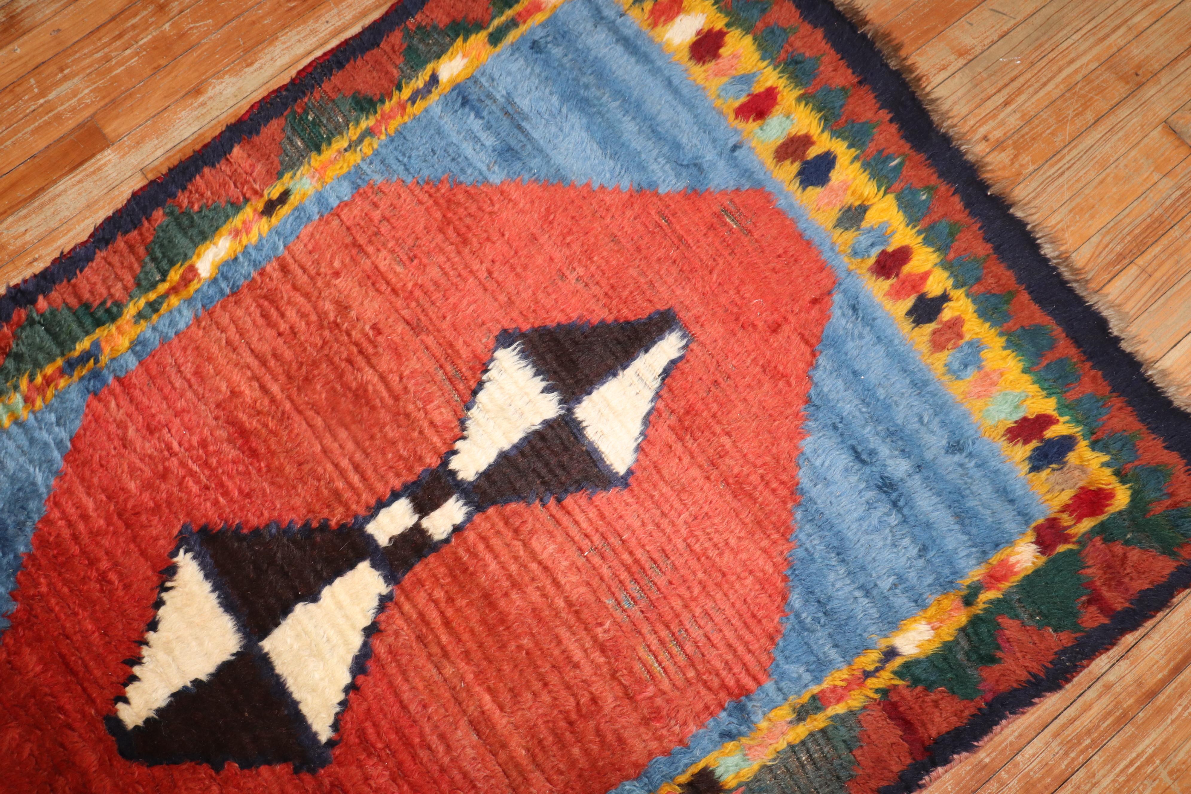Tribal Rare Double Sided 20th Century Antique Persian Gabbeh Rug For Sale