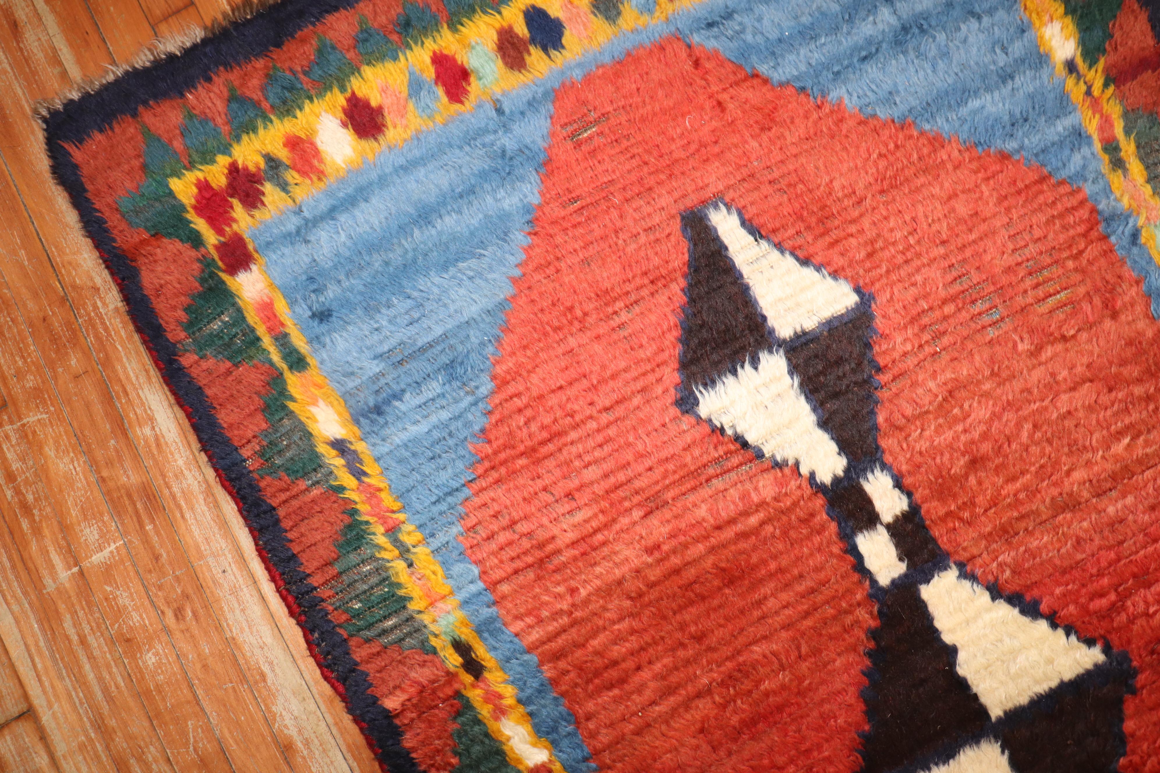Rare Double Sided 20th Century Antique Persian Gabbeh Rug In Good Condition For Sale In New York, NY