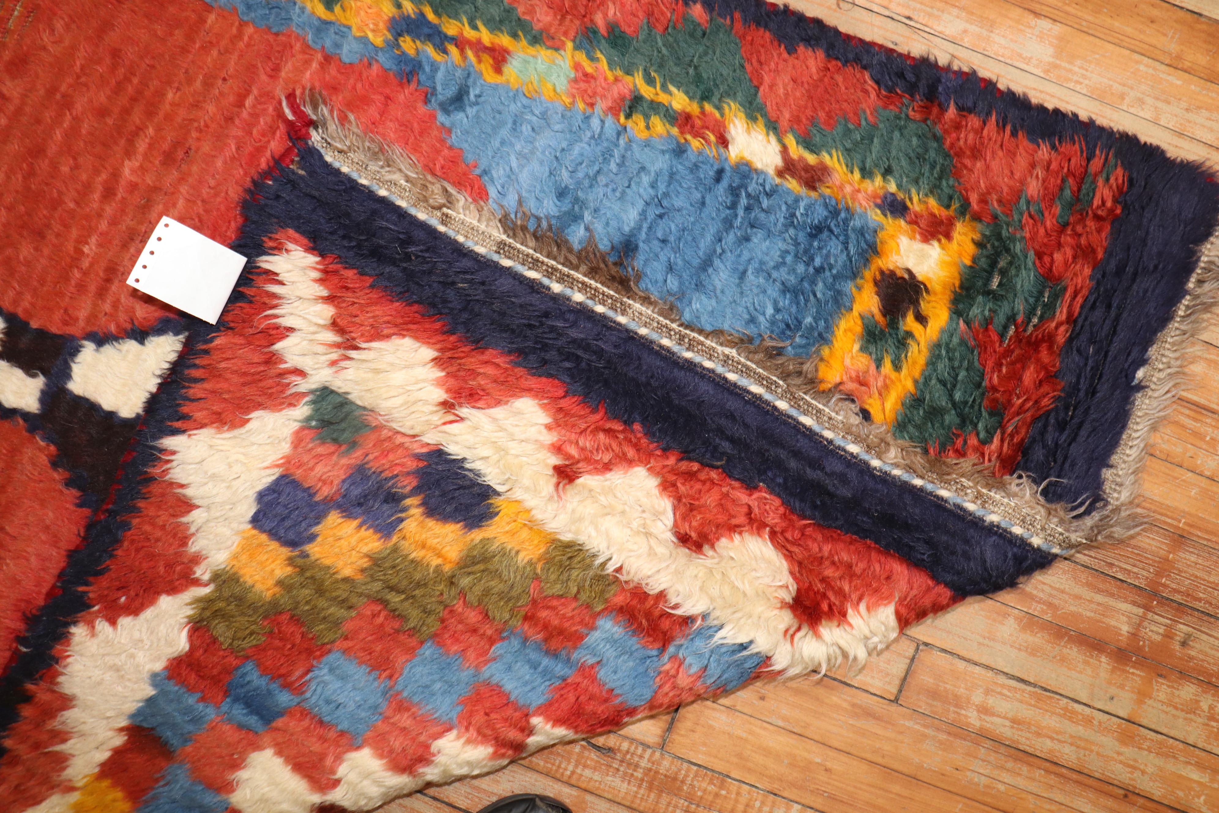 Wool Rare Double Sided 20th Century Antique Persian Gabbeh Rug For Sale