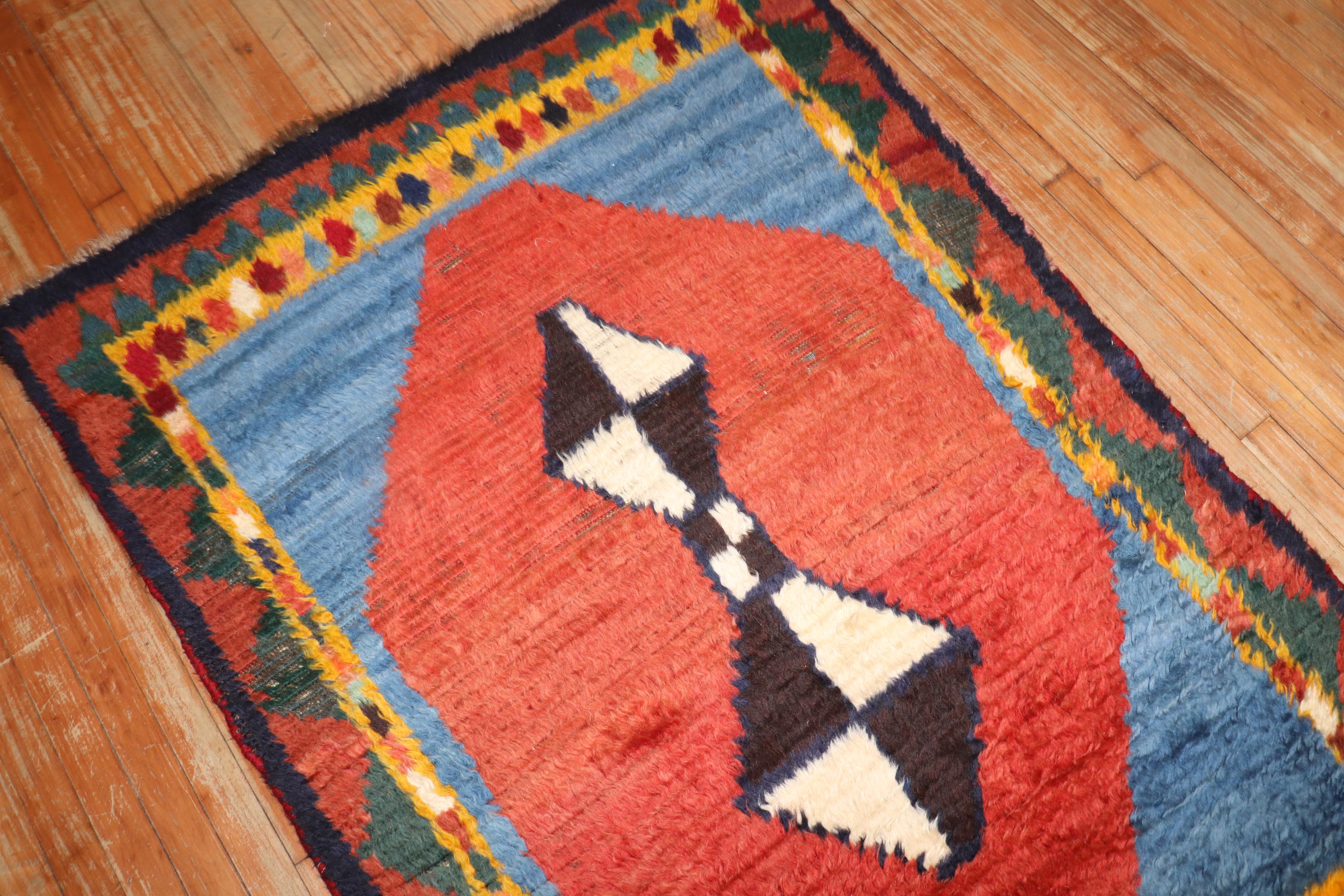 Rare Double Sided 20th Century Antique Persian Gabbeh Rug For Sale 1