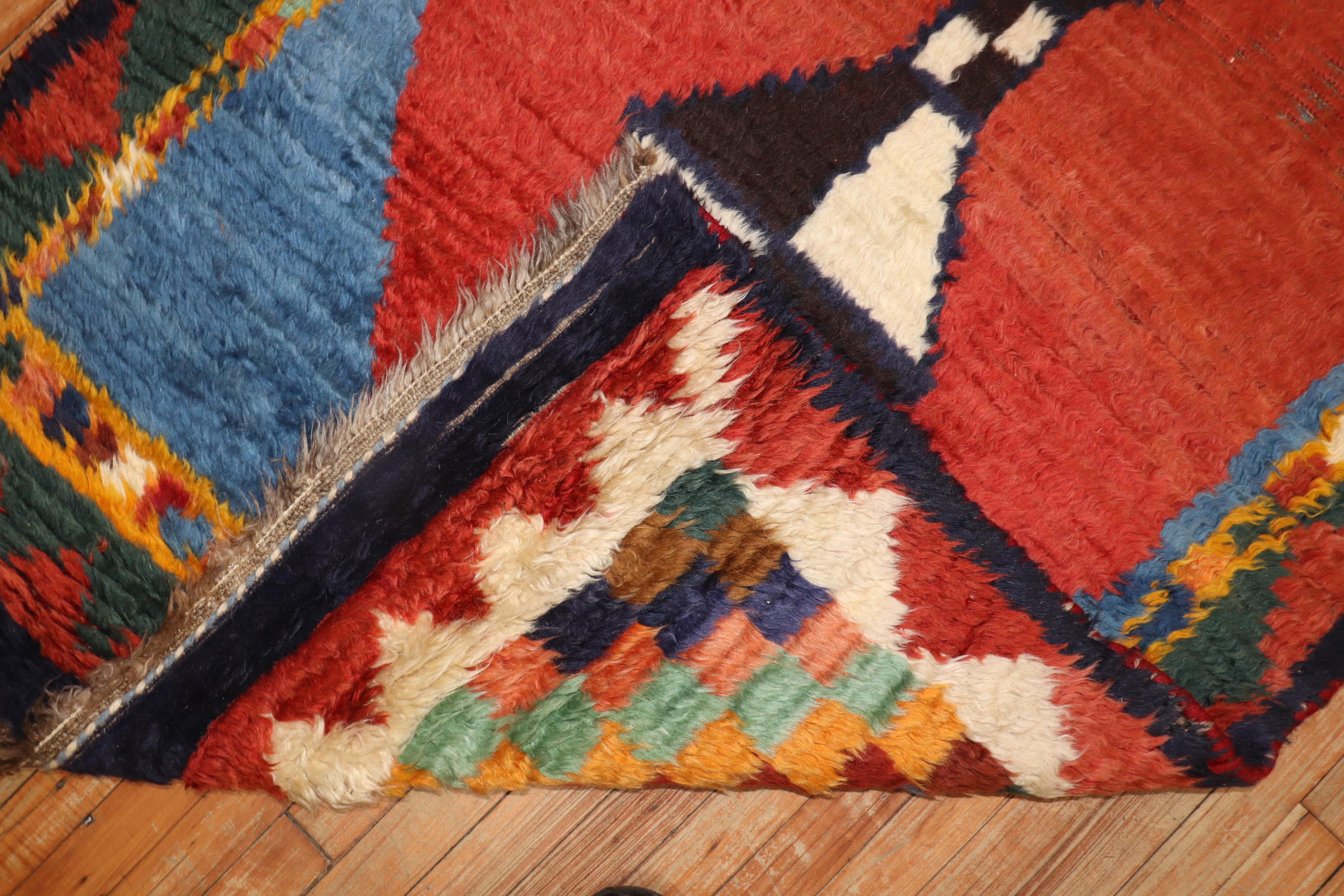 Rare Double Sided 20th Century Antique Persian Gabbeh Rug For Sale 2
