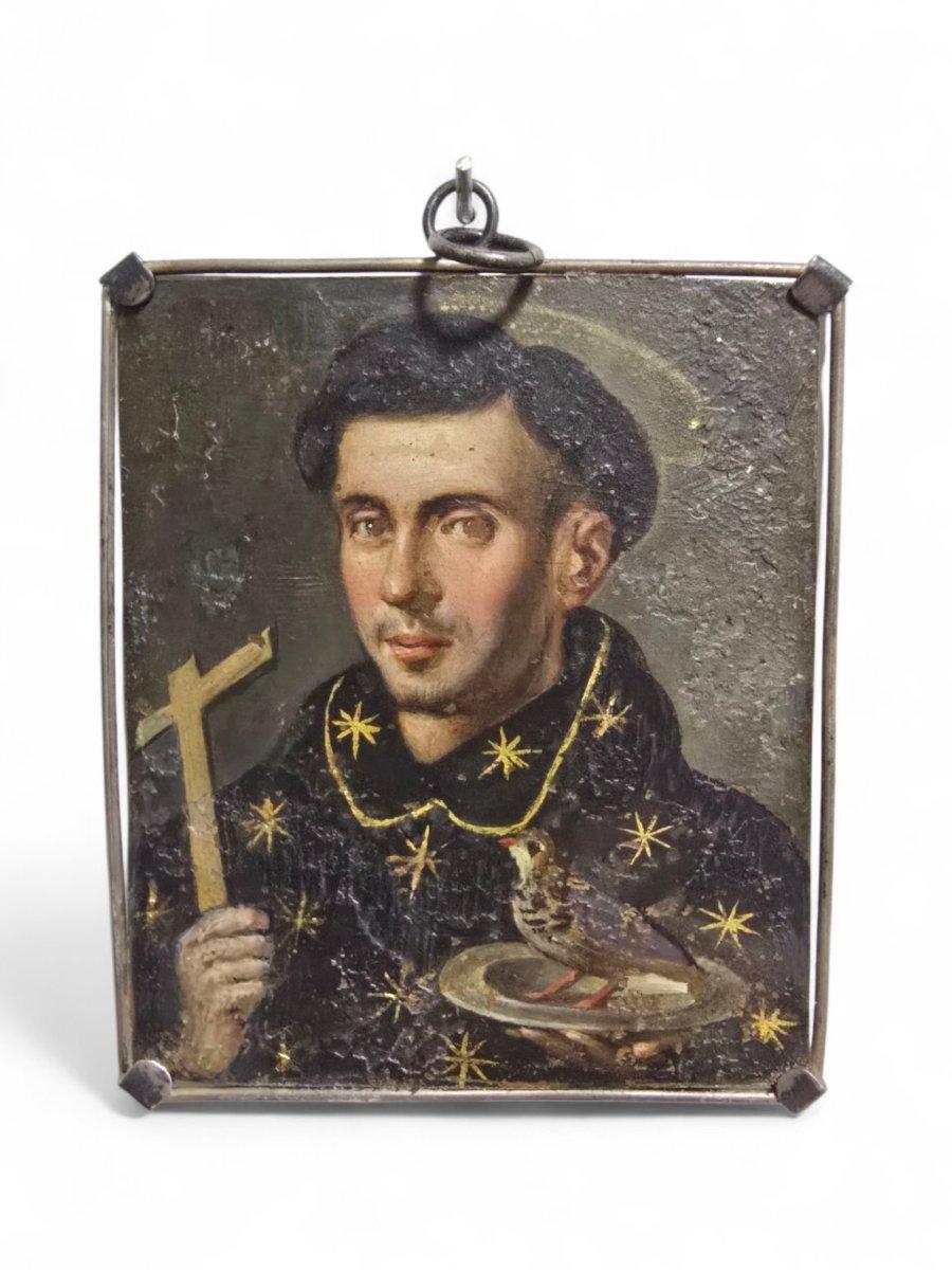Raro dittico religioso bifronte - San Nicola da Tolentino e la Vergine e C.C. in vendita 2